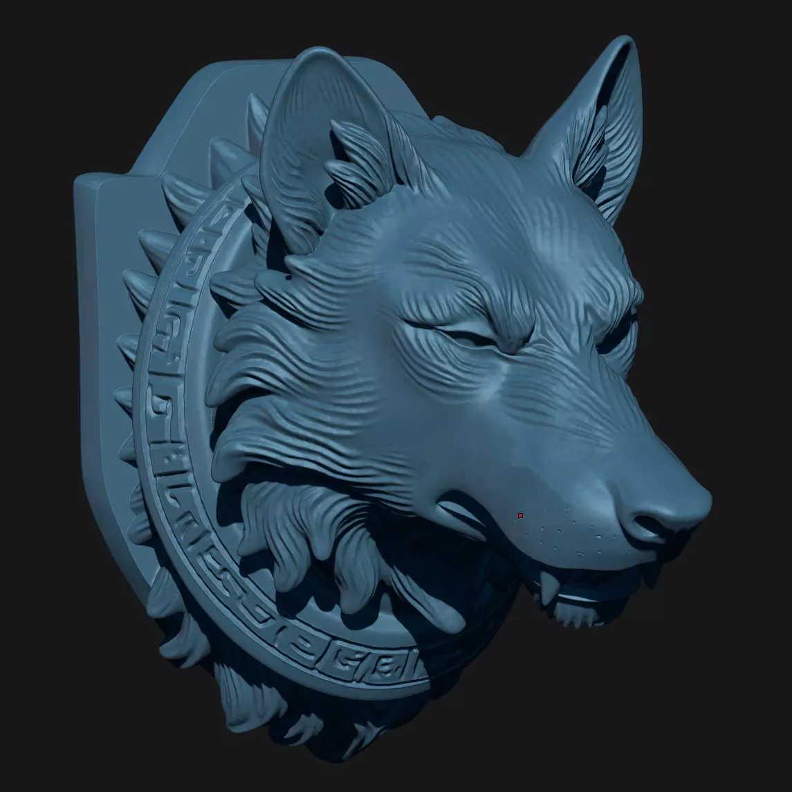 wolf sculpture 3D print model_3