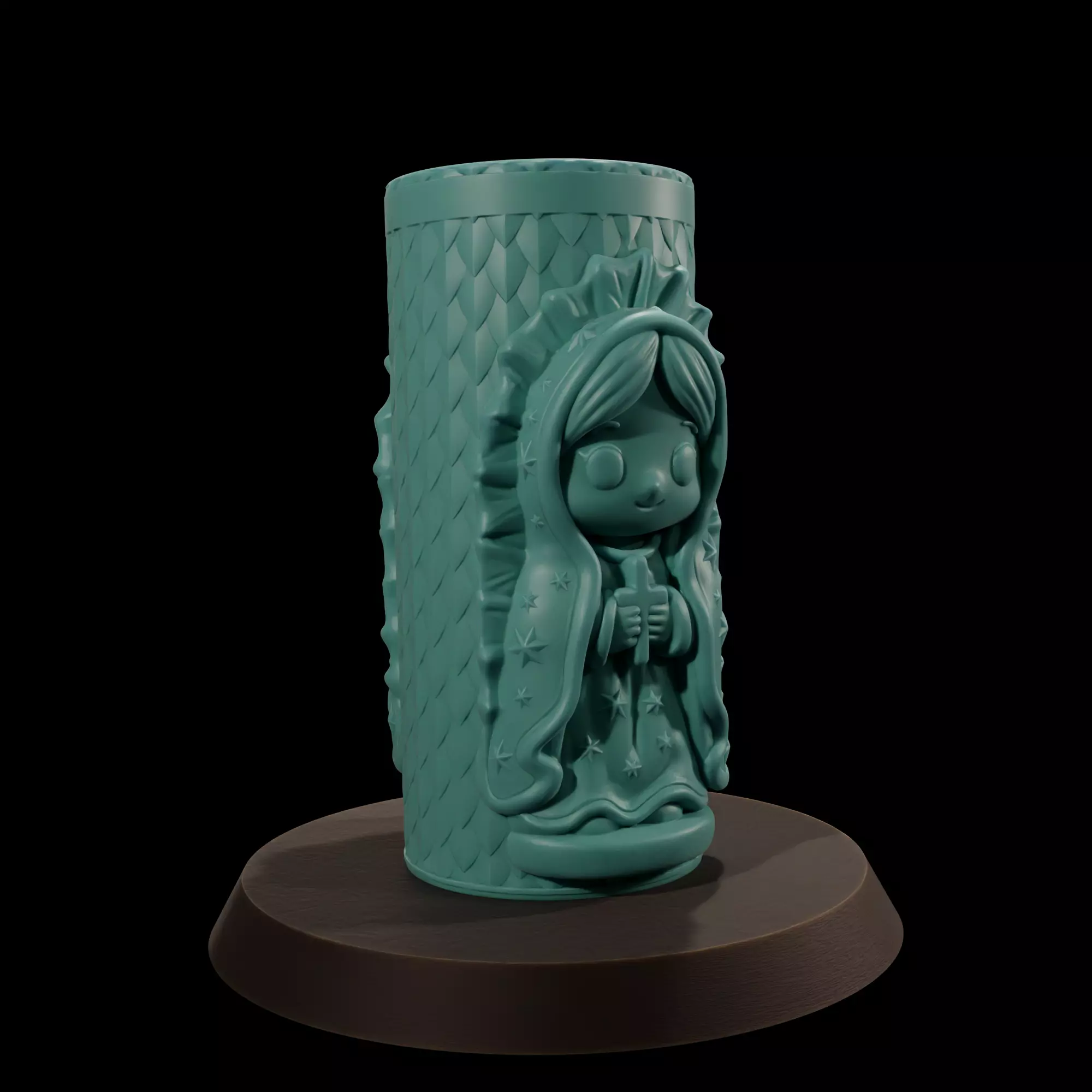 Virgin of Guadalupe Chibi Virgen de Guadalupe Chibi 3D print model_2