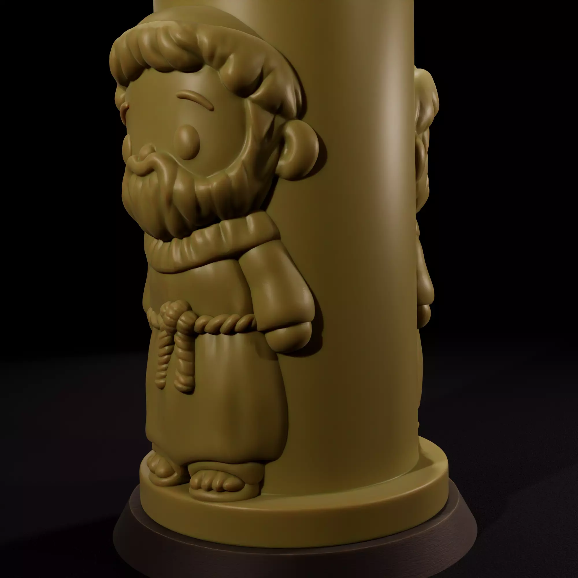 Saint Francis of Assisi Candle - Vela de San Francisco de Asis 3D print model_2