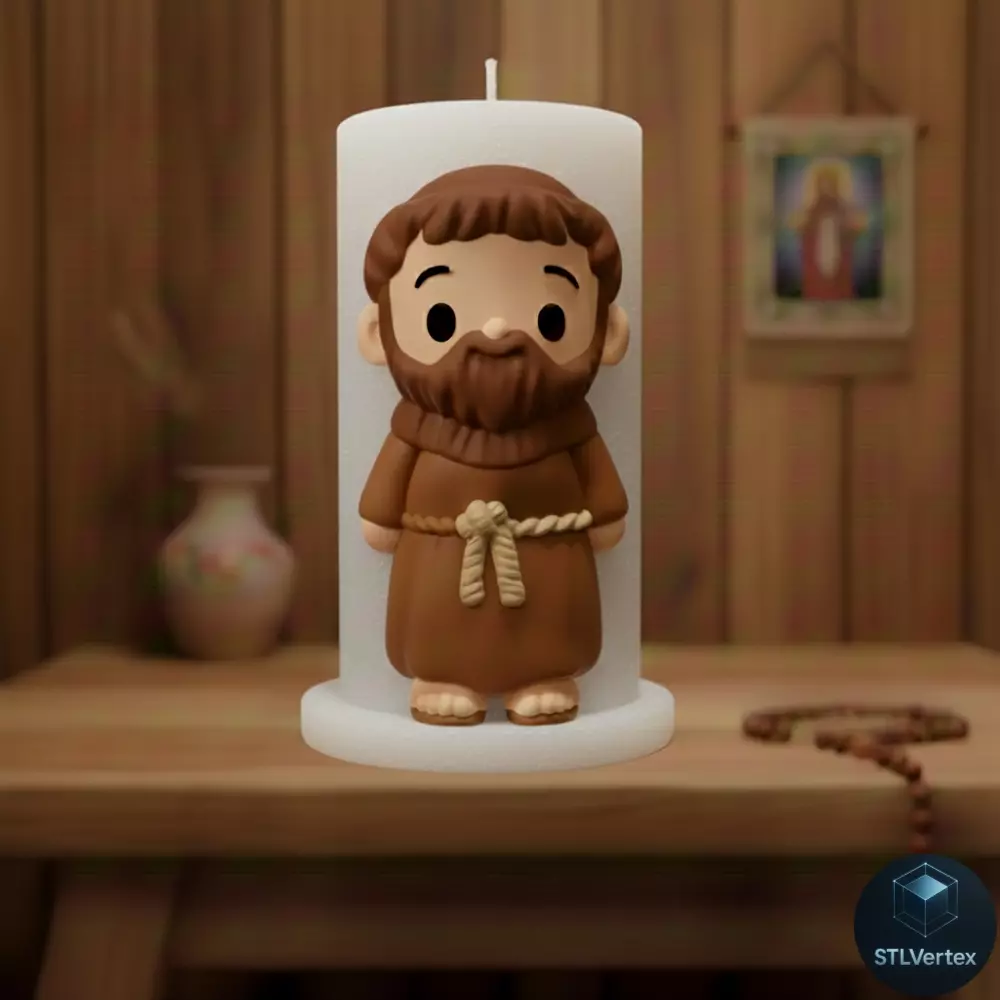 Saint Francis of Assisi Candle 3D Print Model 3D print model