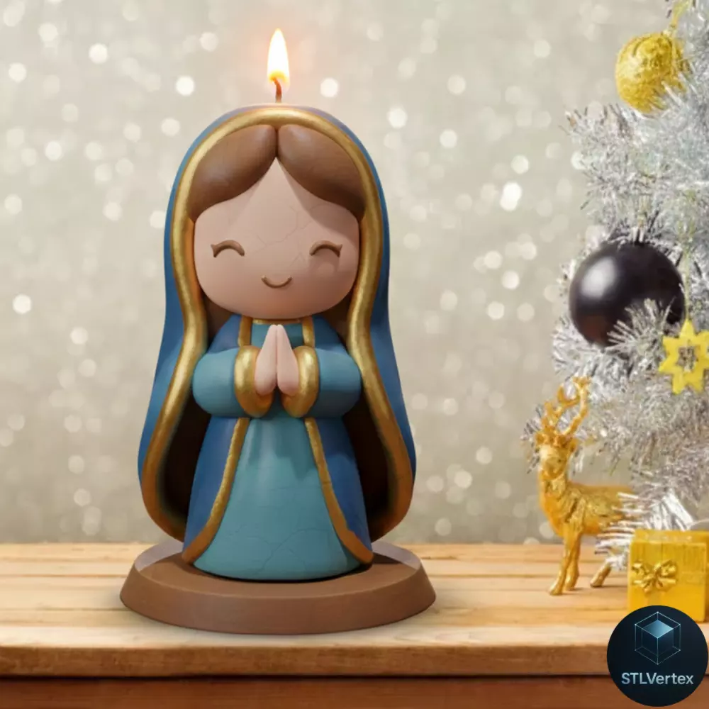 Chibi Virgin Mary Candle 3D Print Model 3D print model