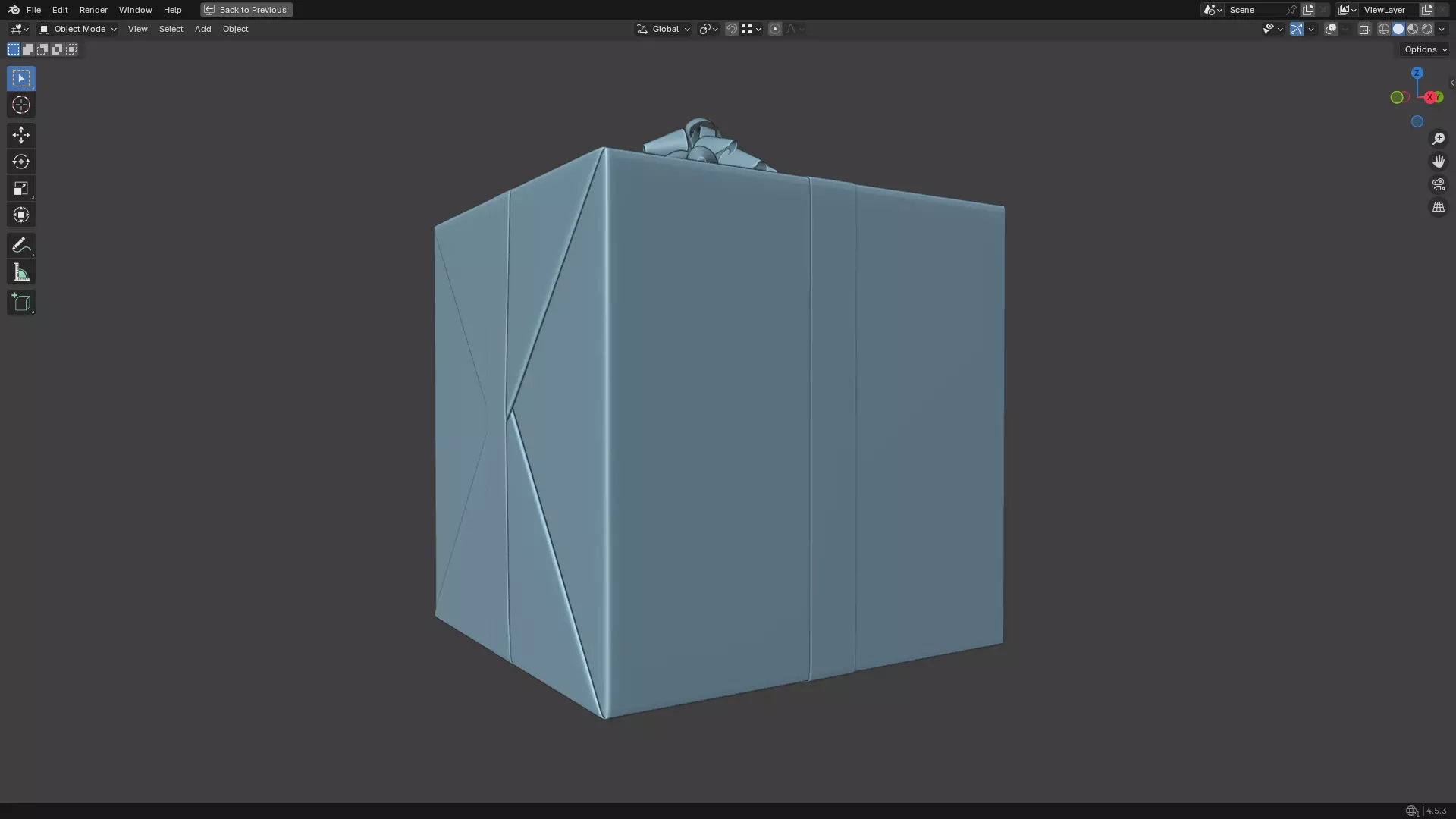 Christmas Present PBR White 01 3D model_29