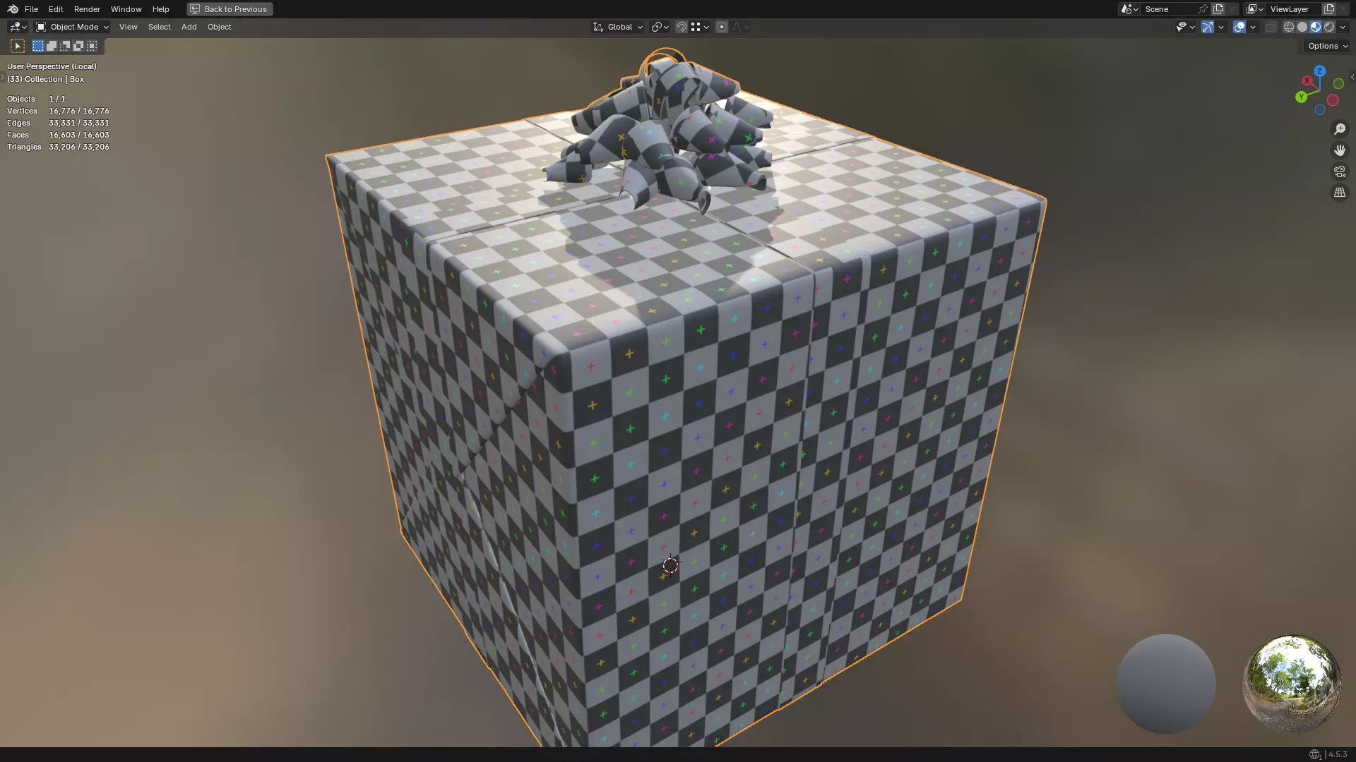 Christmas Present PBR White 01 3D model_37