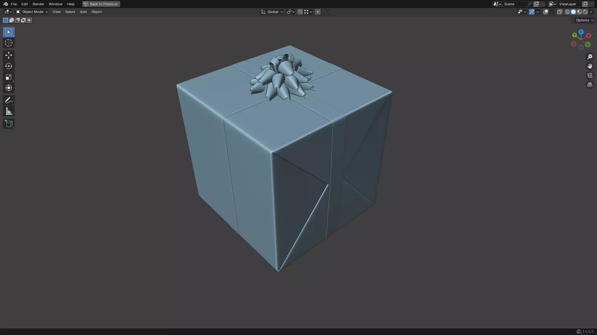 Christmas Present PBR White 01 3D model_46