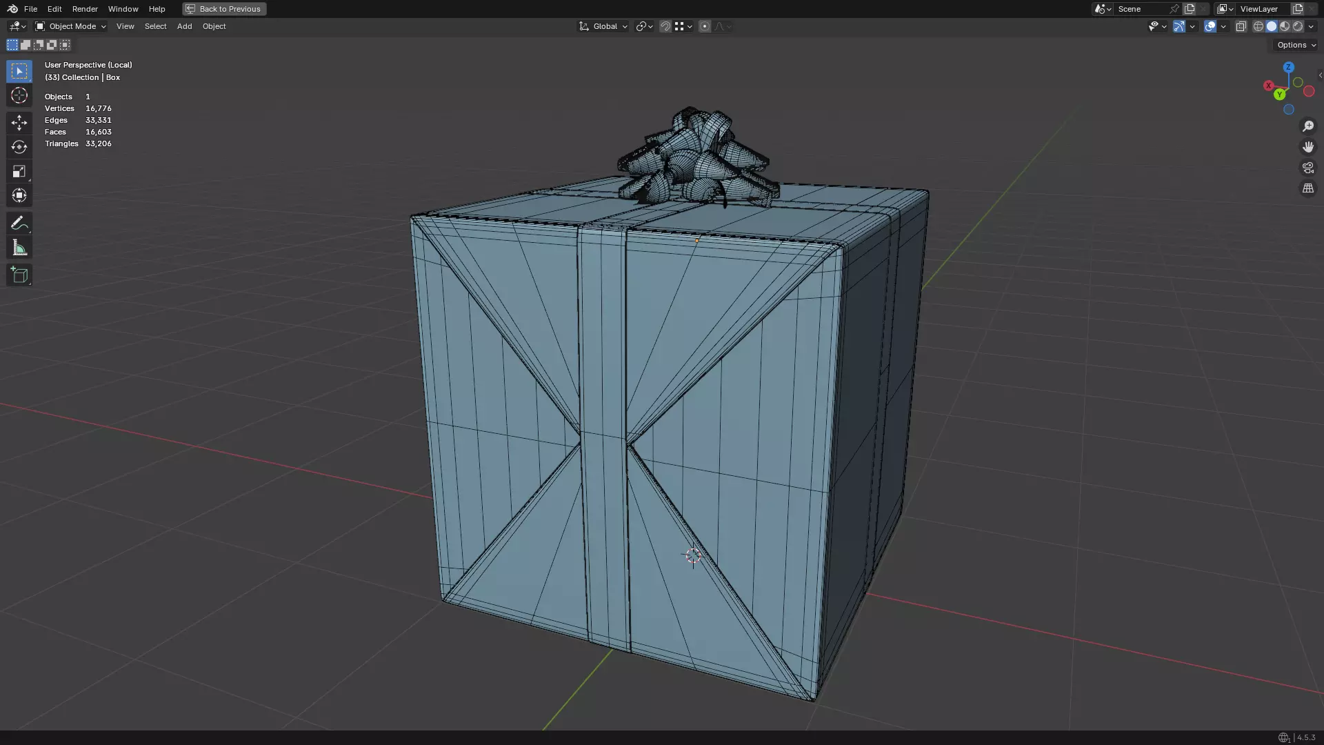 Christmas Present PBR White 01 3D model_33