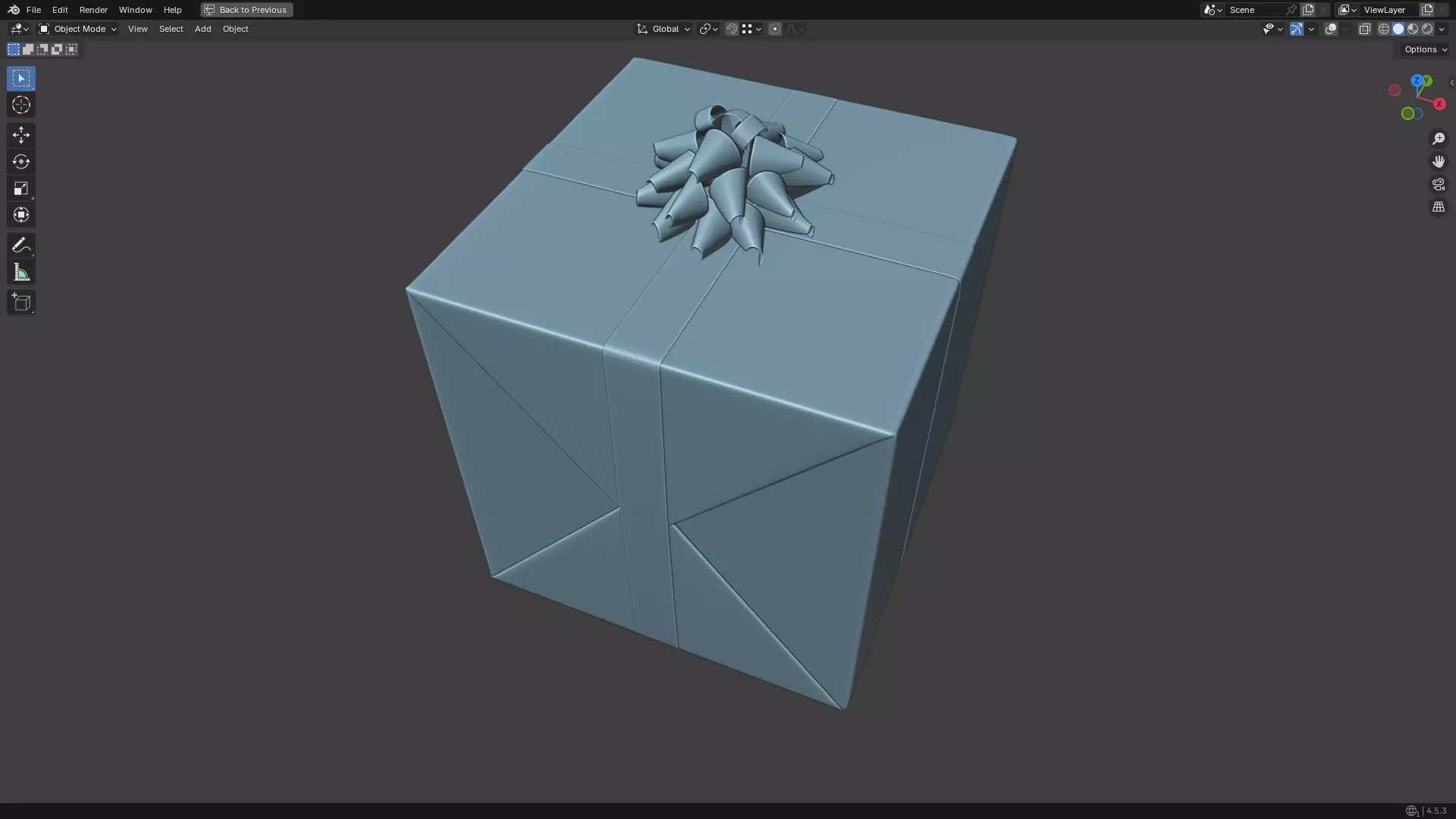 Christmas Present PBR White 01 3D model_55