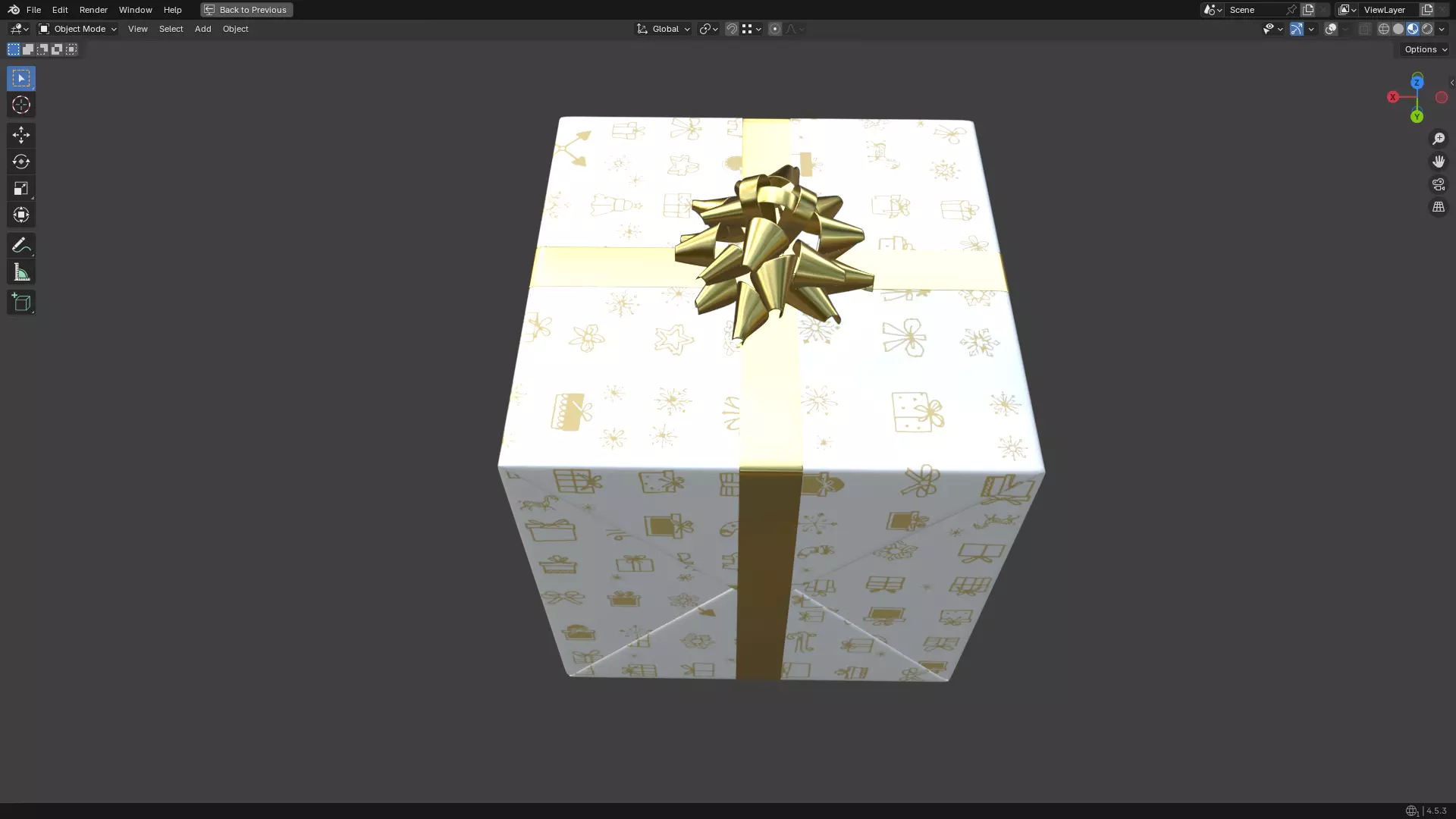 Christmas Present PBR White 01 3D model_13