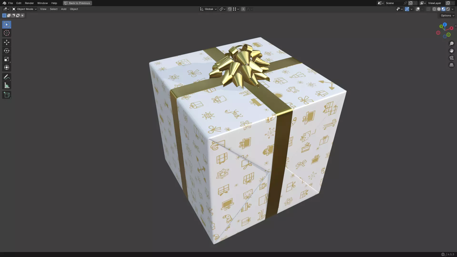 Christmas Present PBR White 01 3D model_12