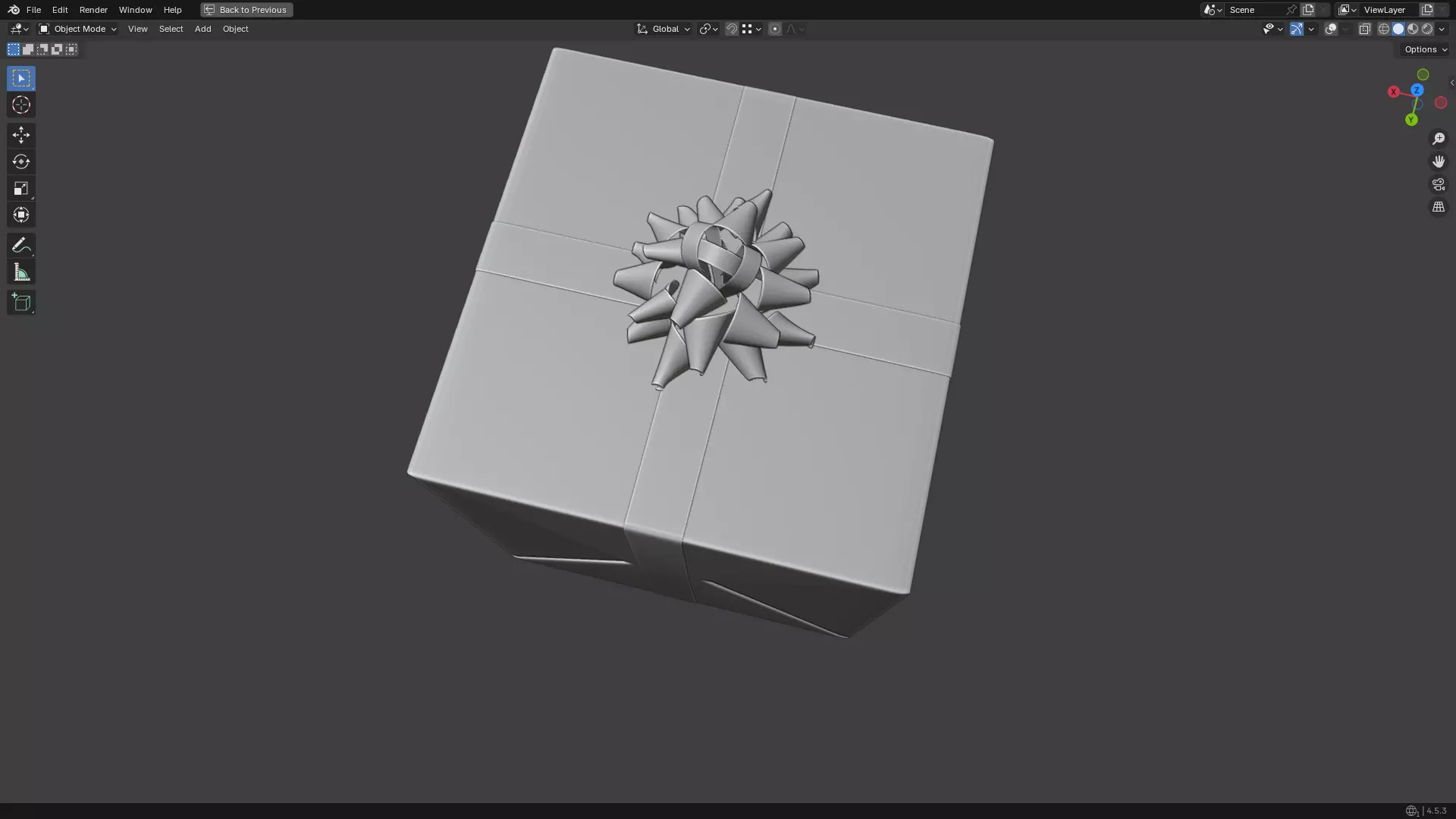 Christmas Present PBR White 01 3D model_19