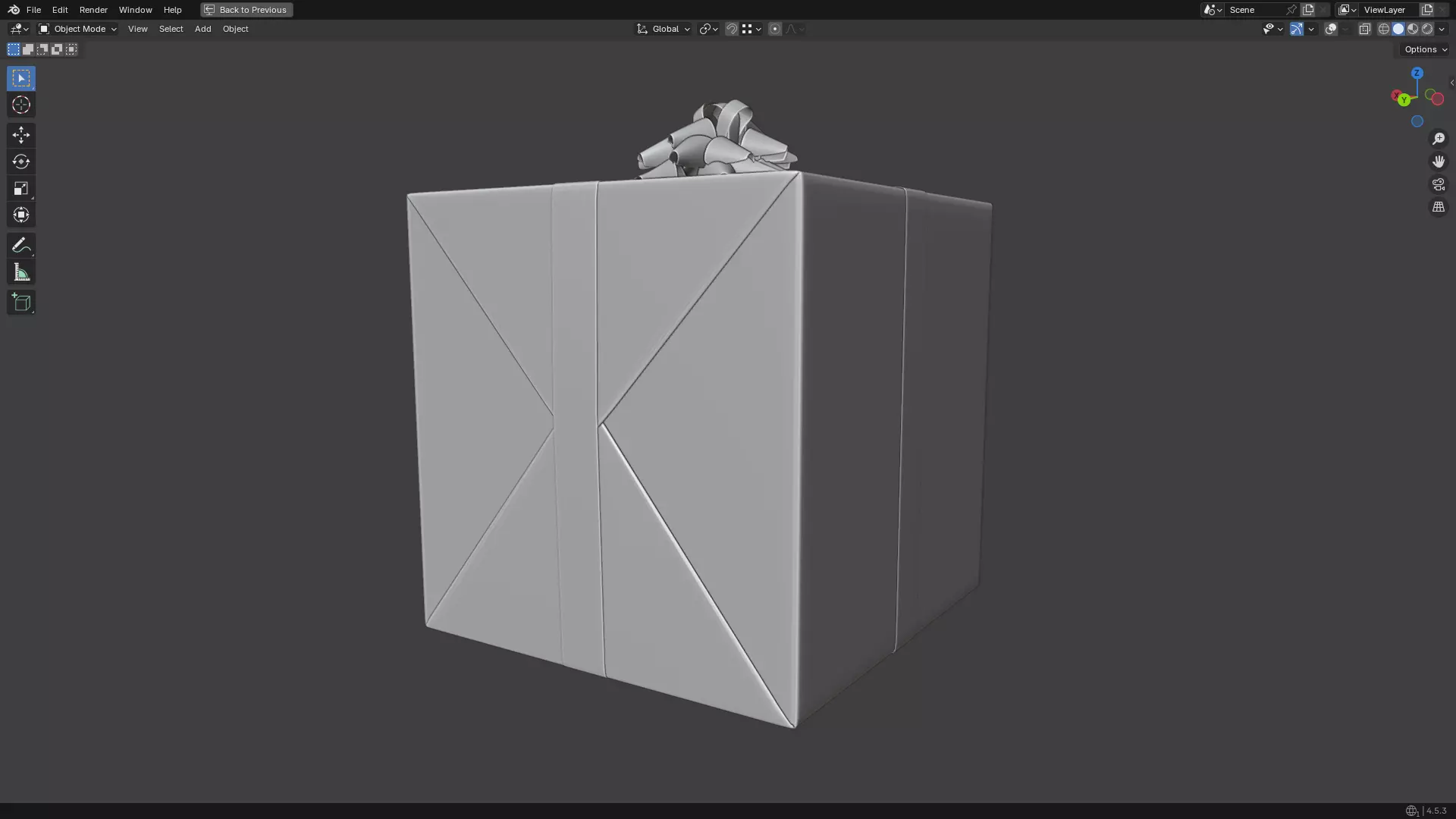 Christmas Present PBR White 01 3D model_20
