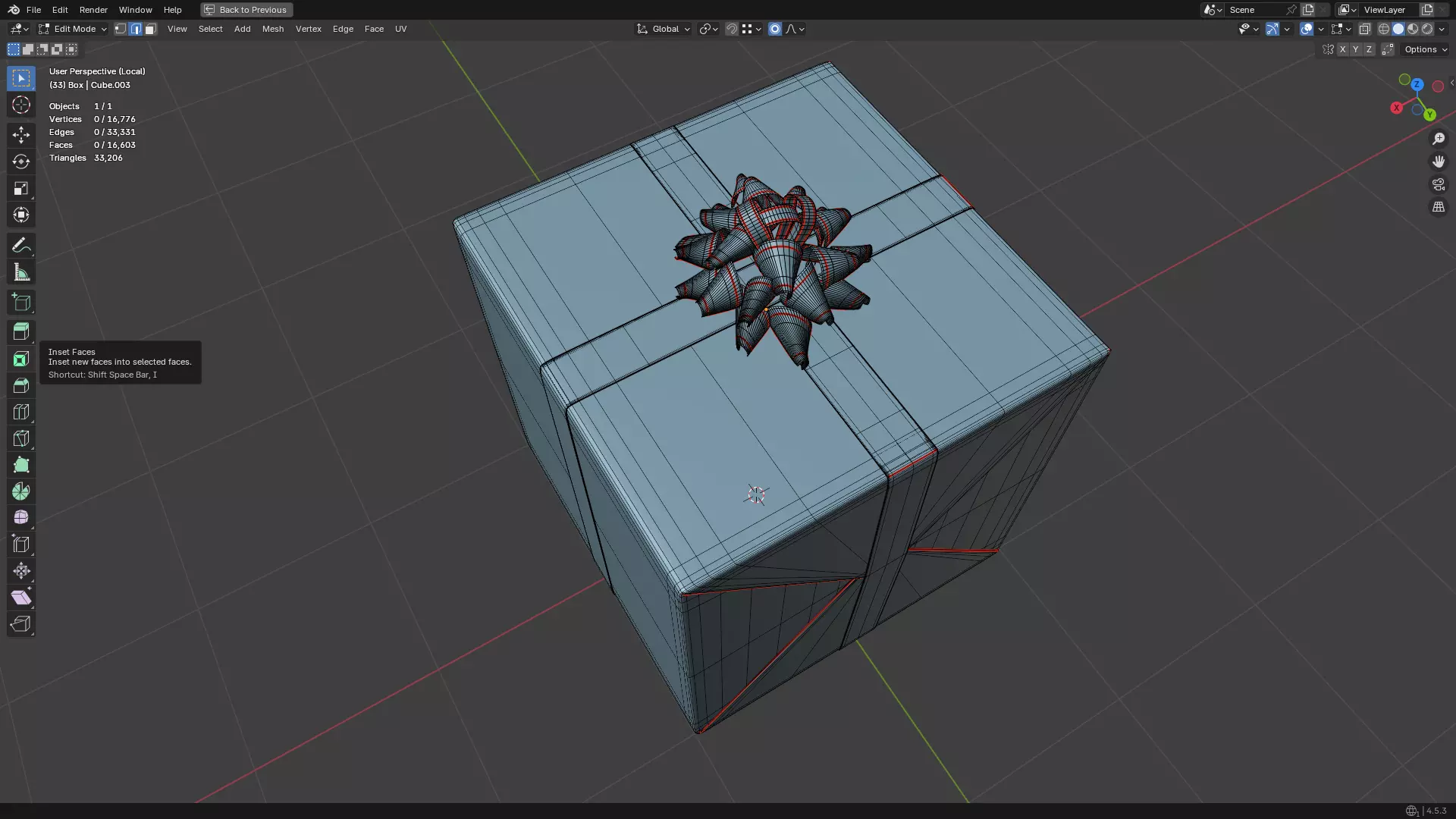 Christmas Present PBR White 01 3D model_36
