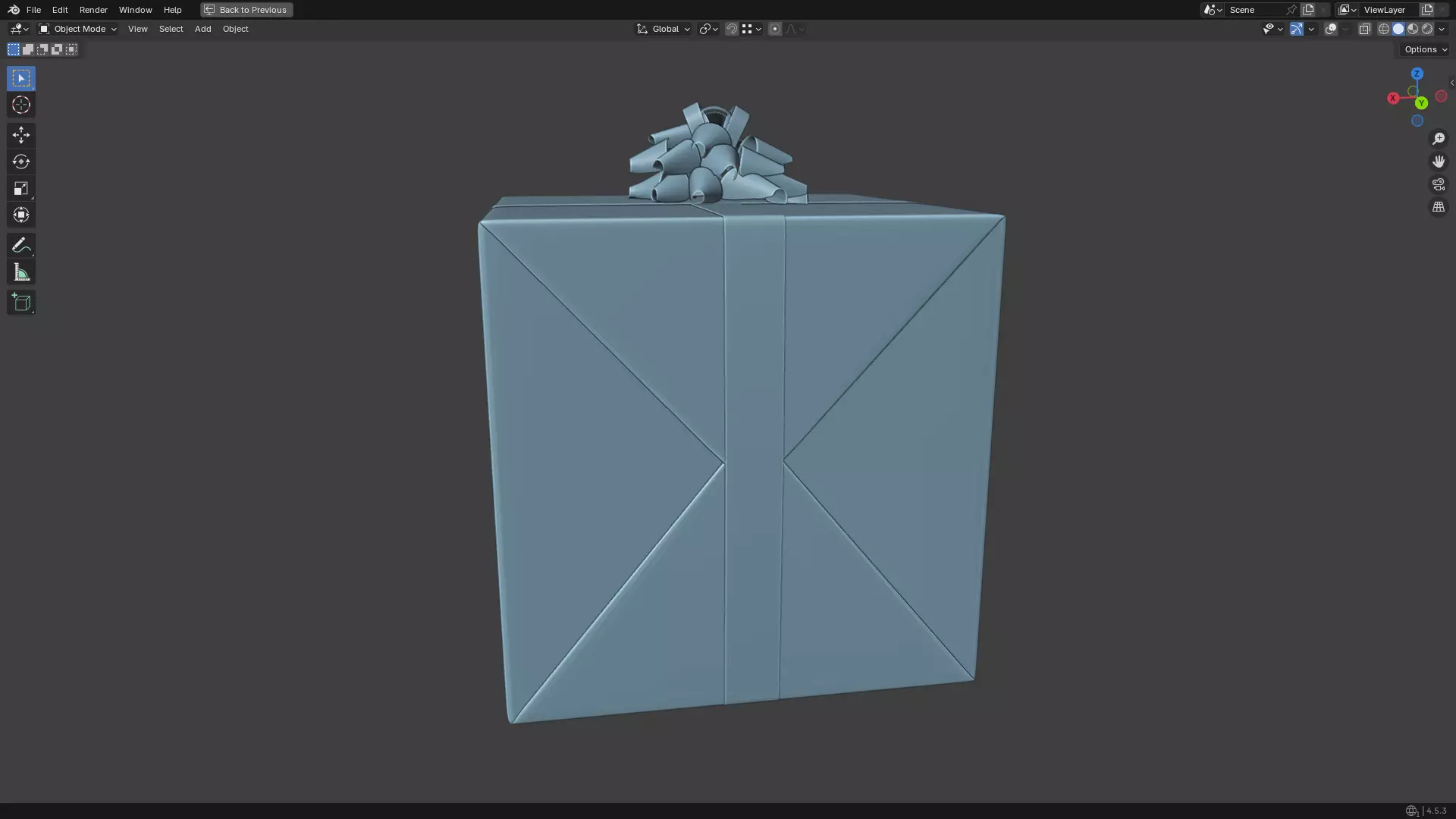 Christmas Present PBR White 01 3D model_30