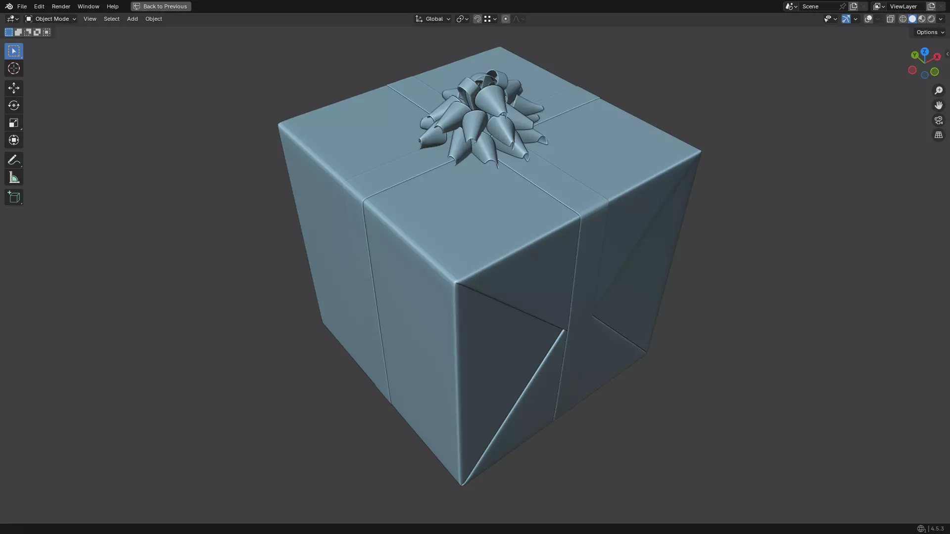 Christmas Present PBR White 01 3D model_25