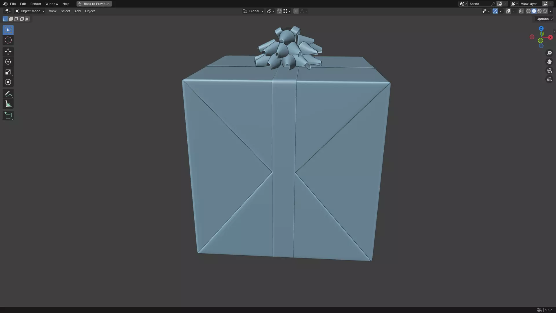 Christmas Present PBR White 01 3D model_53