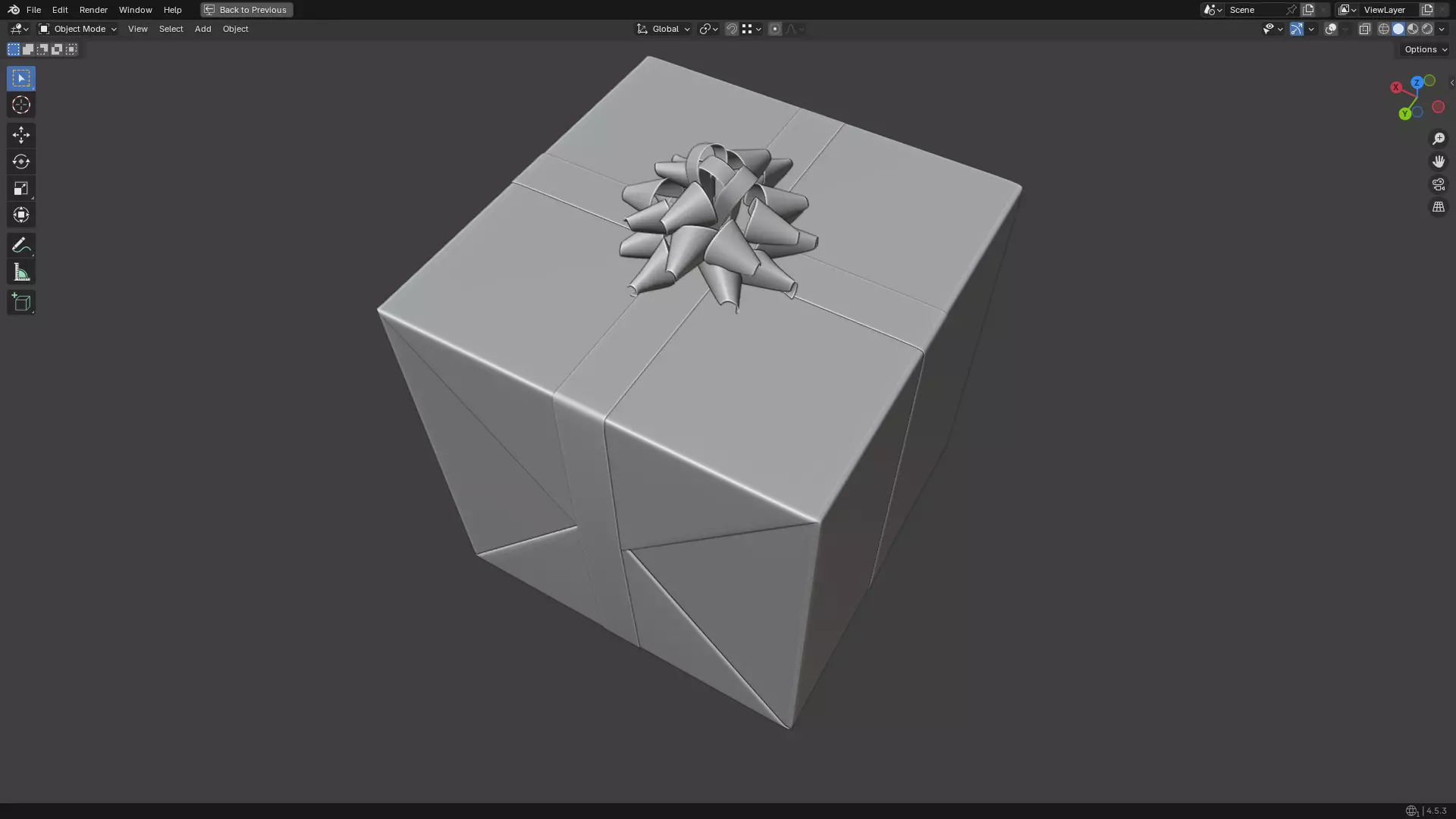 Christmas Present PBR White 01 3D model_21