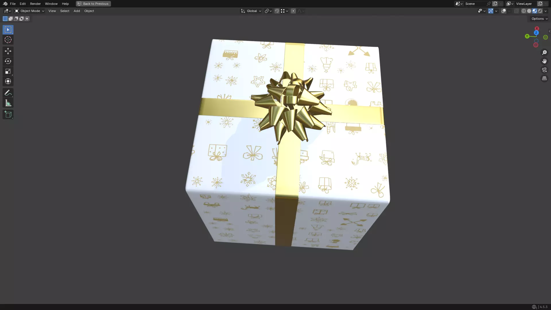 Christmas Present PBR White 01 3D model_16