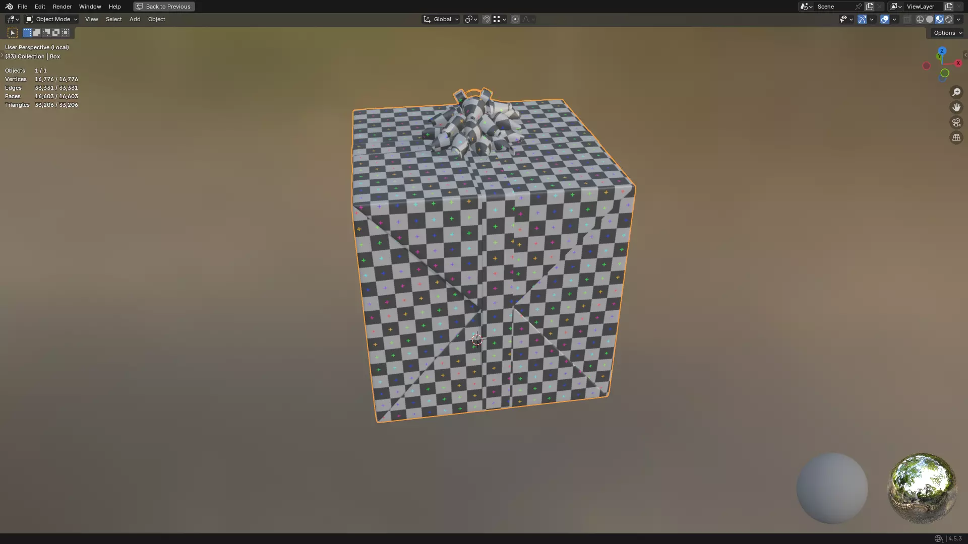 Christmas Present PBR White 01 3D model_40