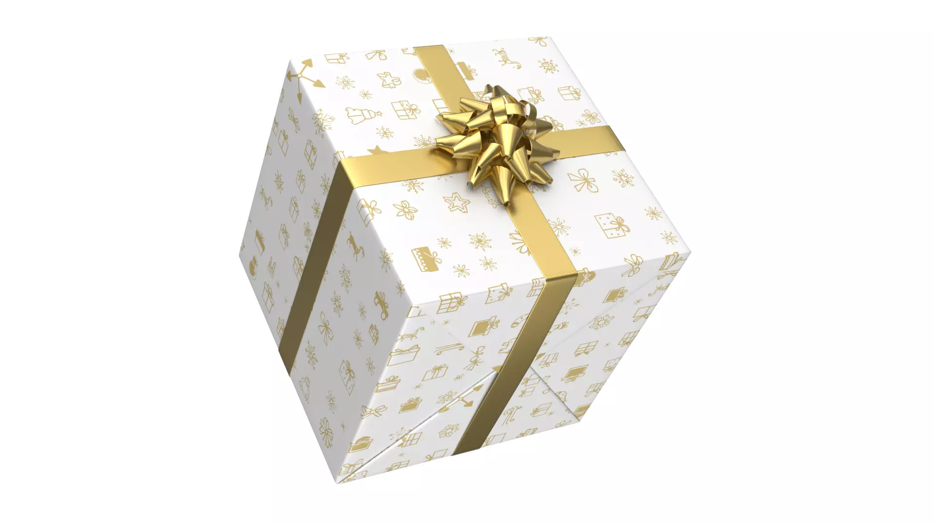 Christmas Present PBR White 01 3D model_2