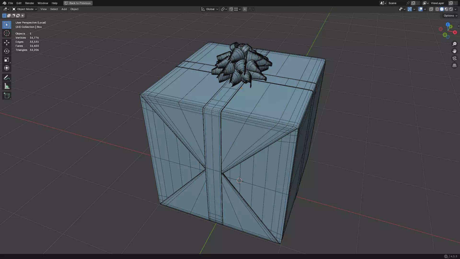 Christmas Present PBR White 01 3D model_31
