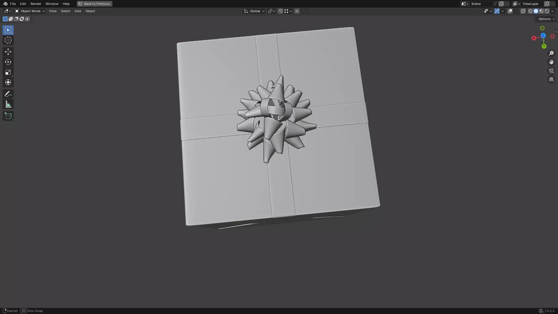 Christmas Present PBR White 01 3D model_23