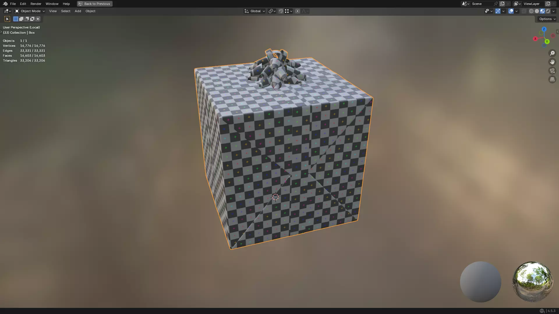 Christmas Present PBR White 01 3D model_38