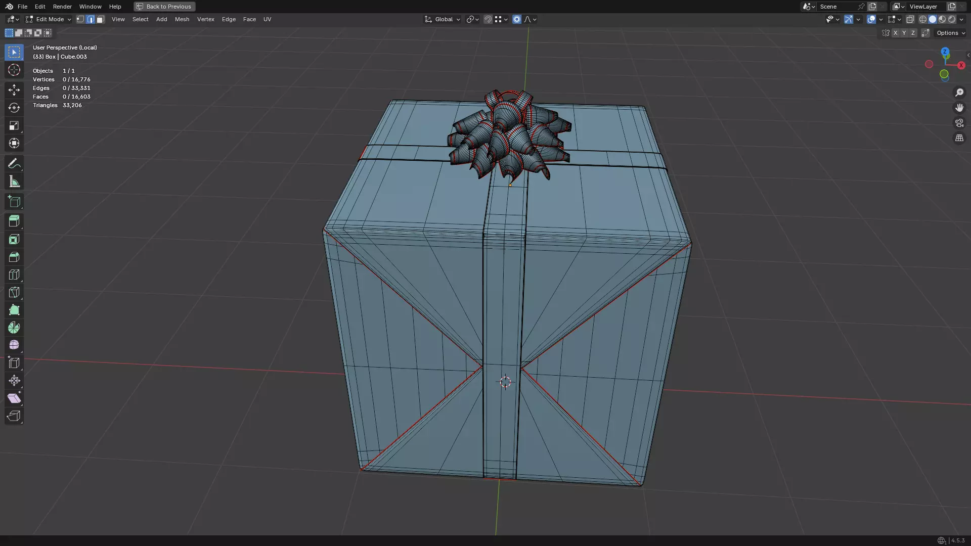 Christmas Present PBR White 01 3D model_34