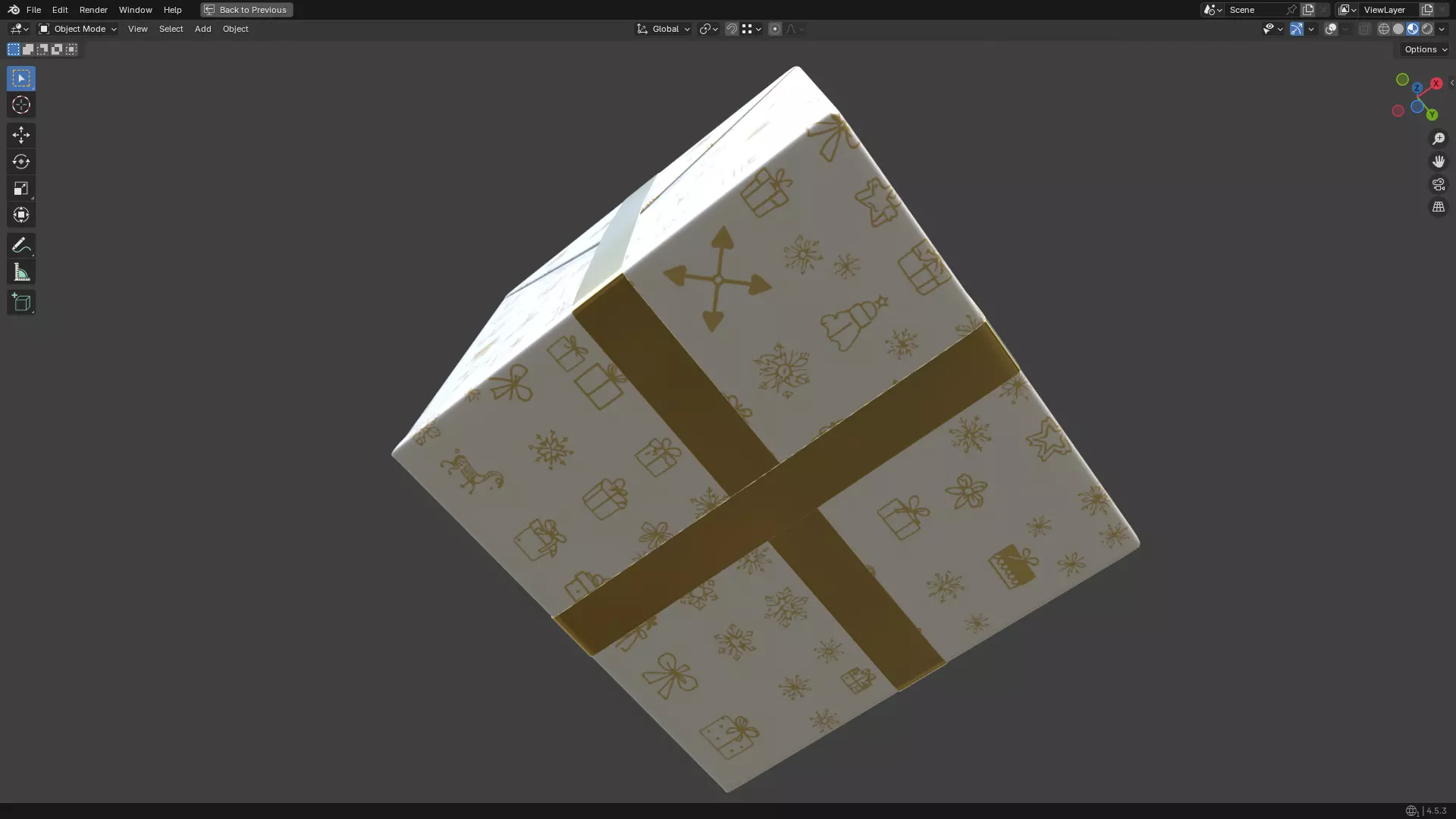 Christmas Present PBR White 01 3D model_15