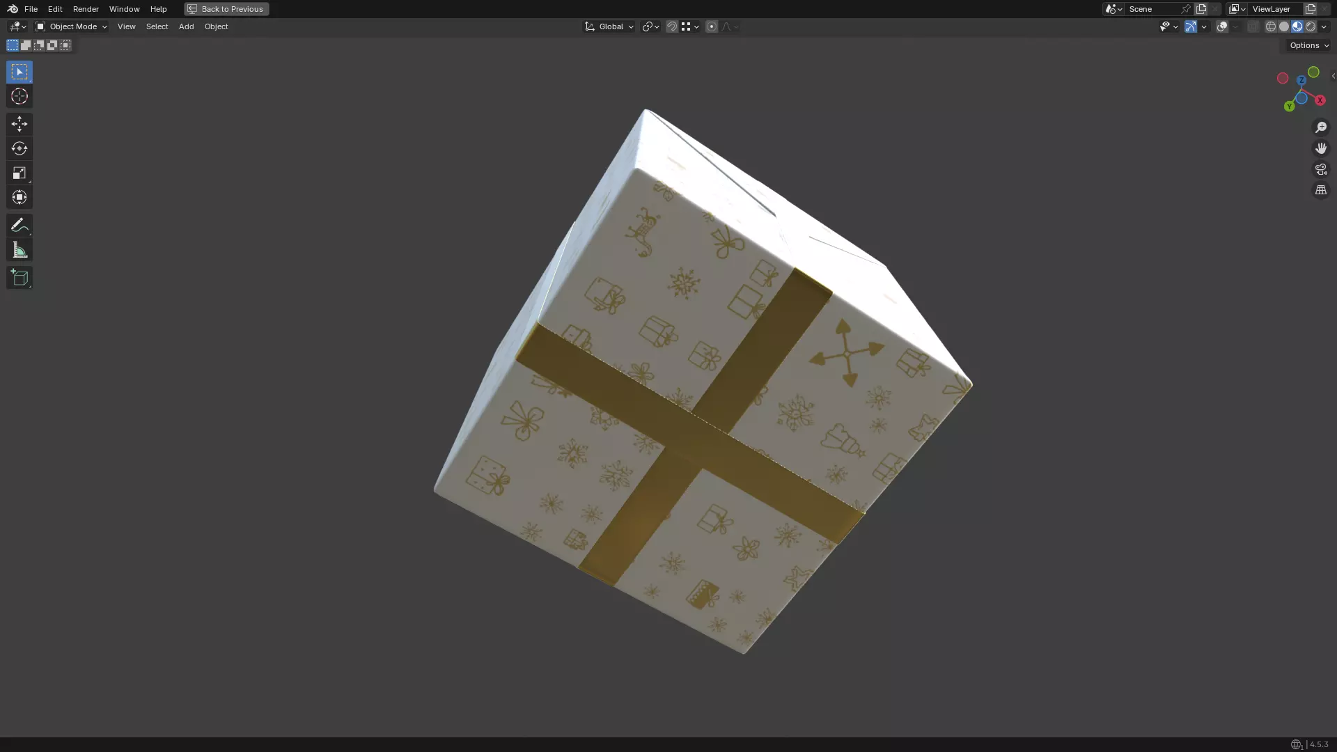 Christmas Present PBR White 01 3D model_5