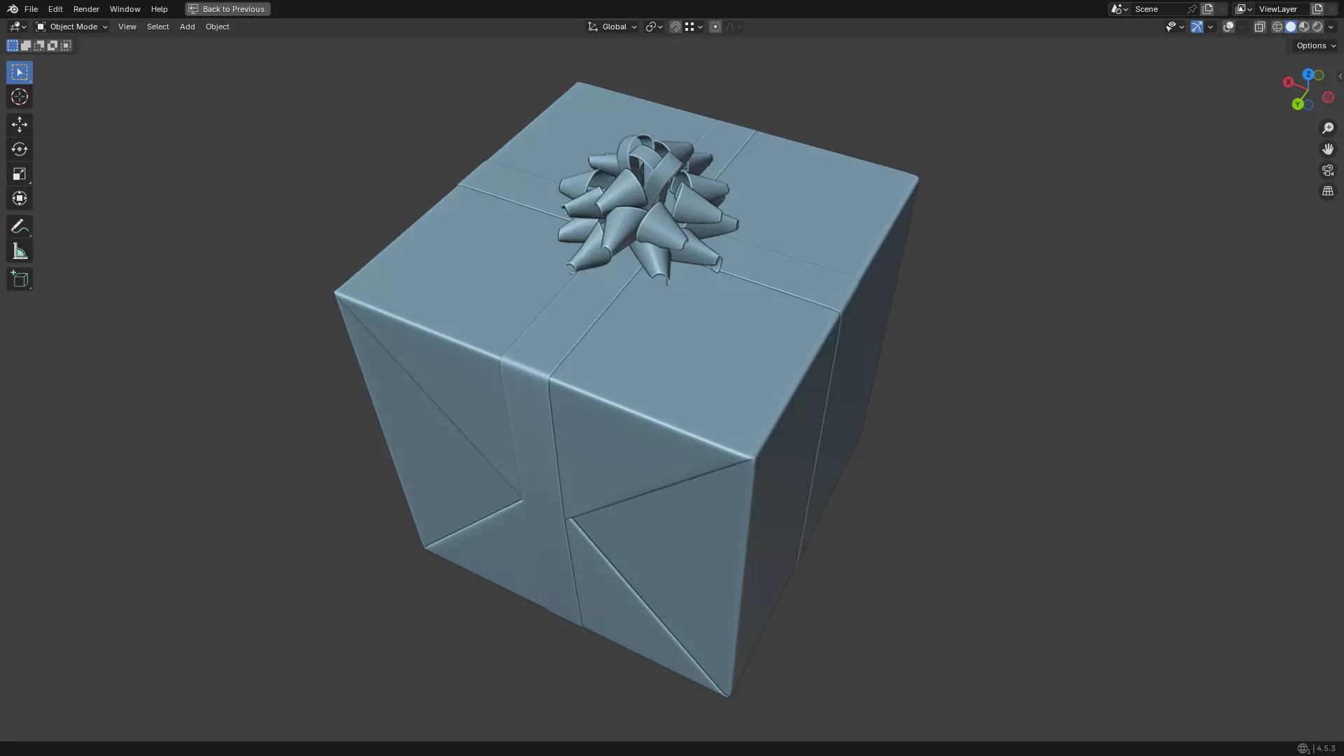Christmas Present PBR White 01 3D model_27