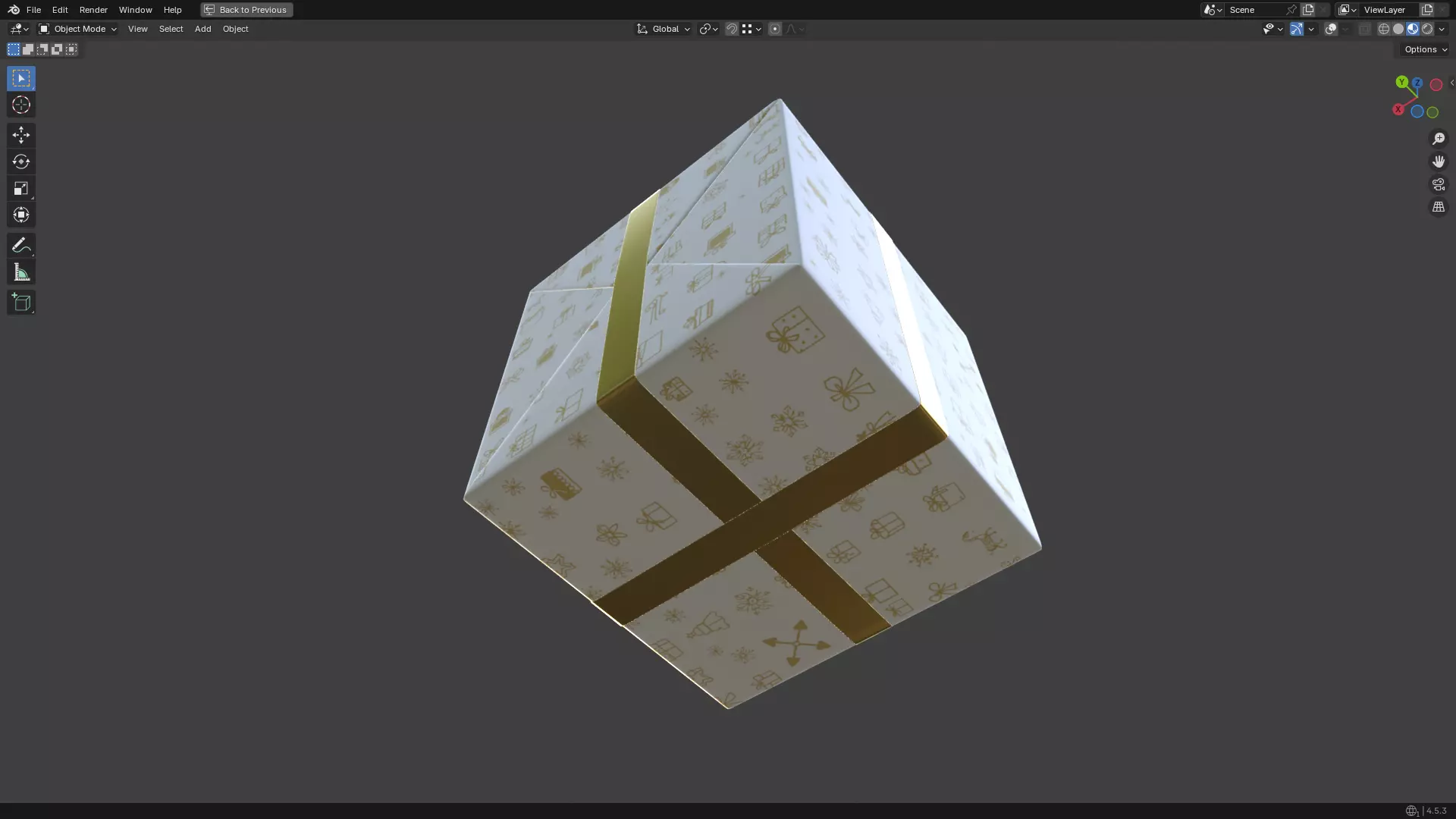 Christmas Present PBR White 01 3D model_6