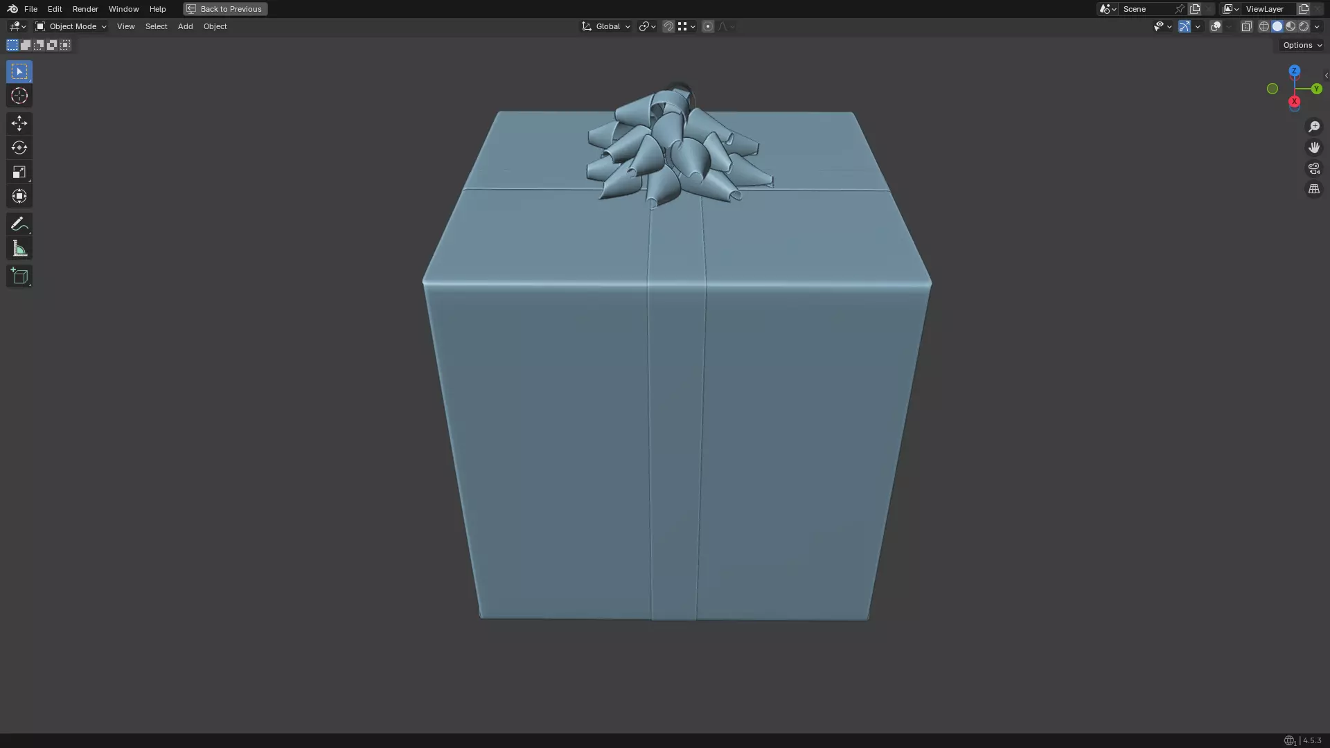 Christmas Present PBR White 01 3D model_26