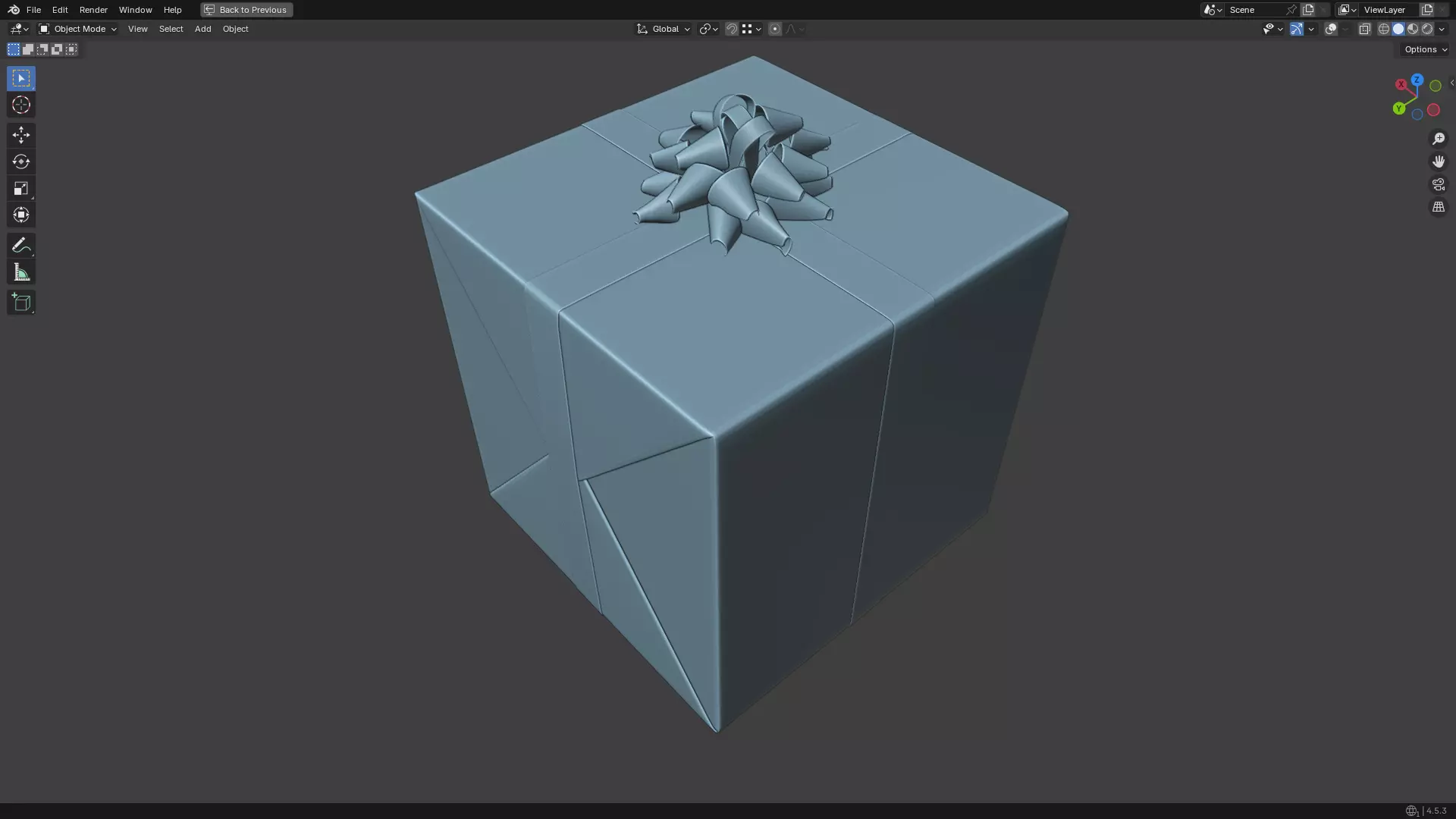 Christmas Present PBR White 01 3D model_54