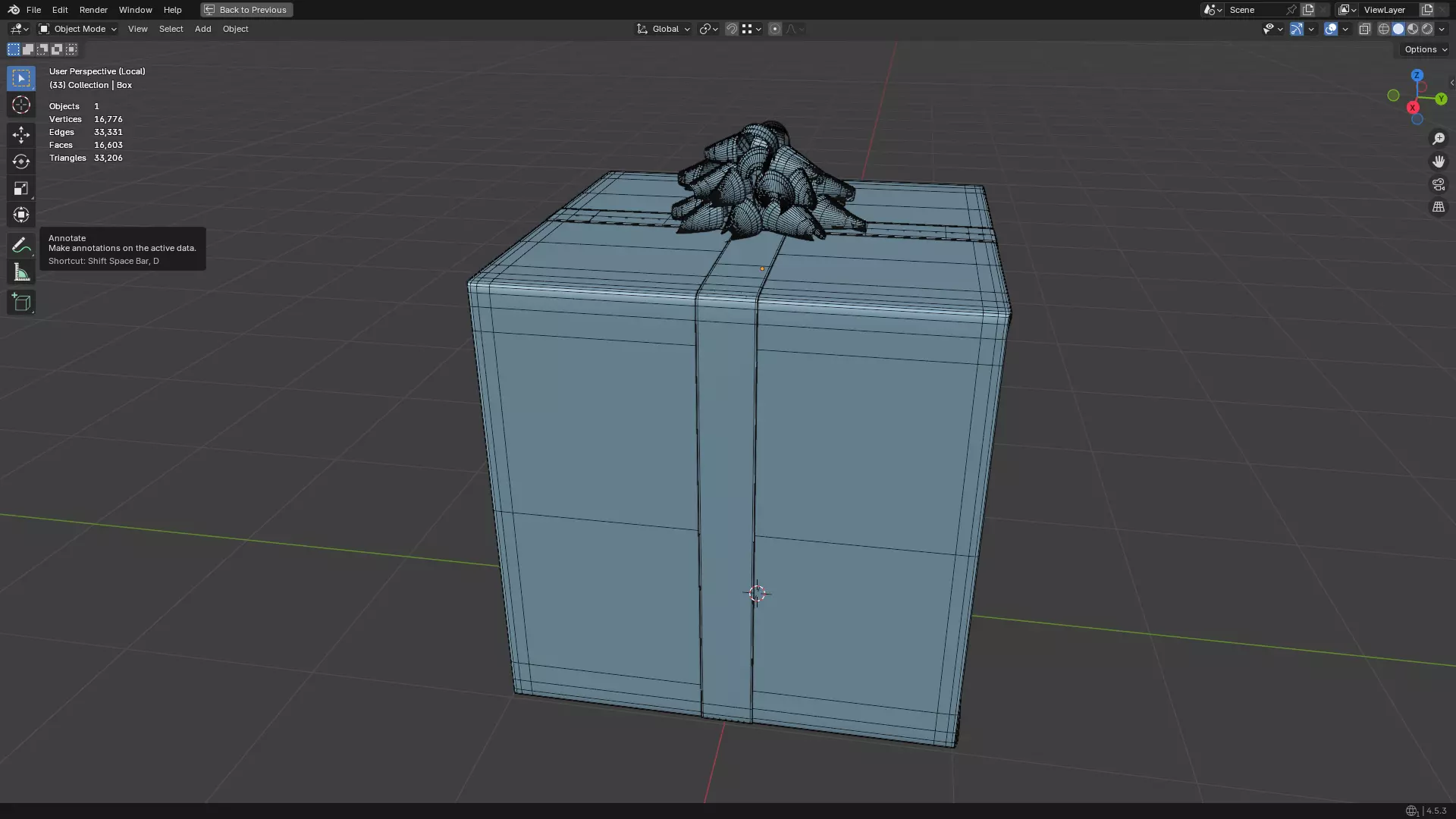 Christmas Present PBR White 01 3D model_32