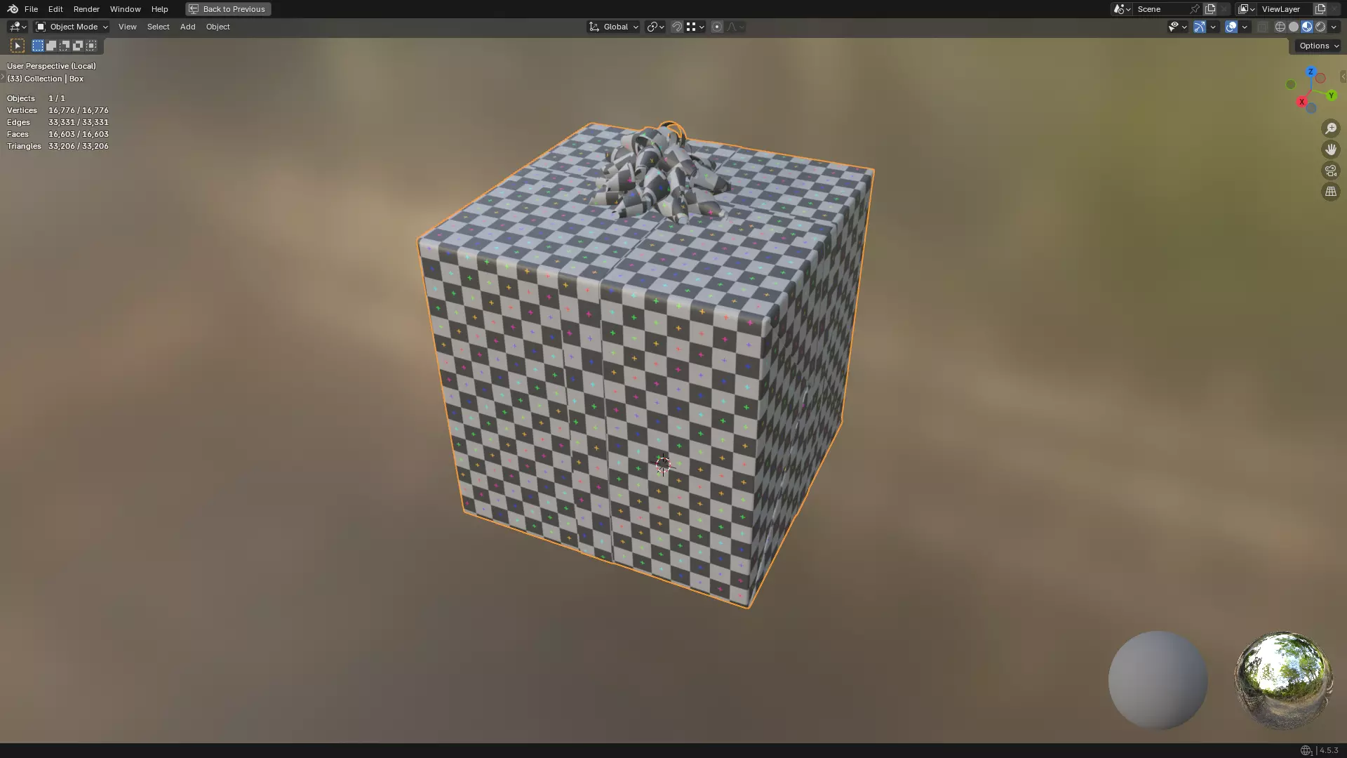 Christmas Present PBR White 01 3D model_39