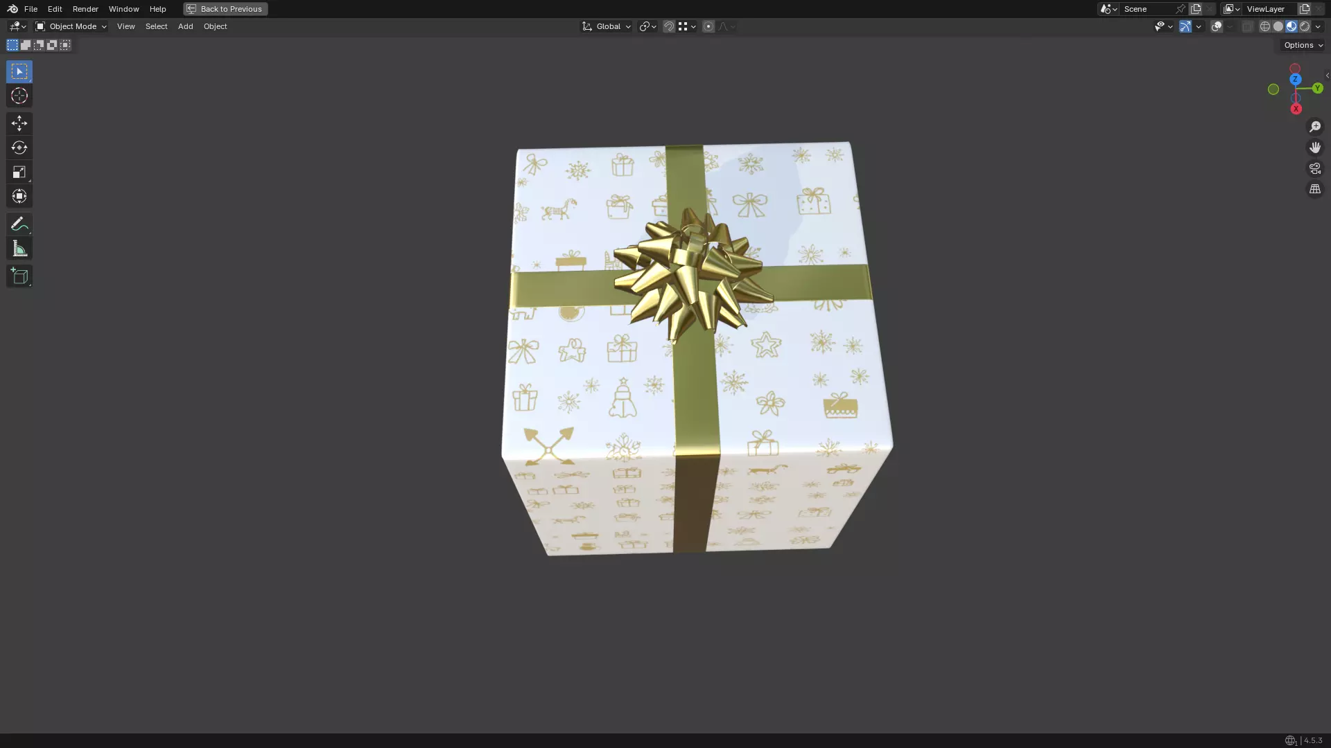 Christmas Present PBR White 01 3D model_8