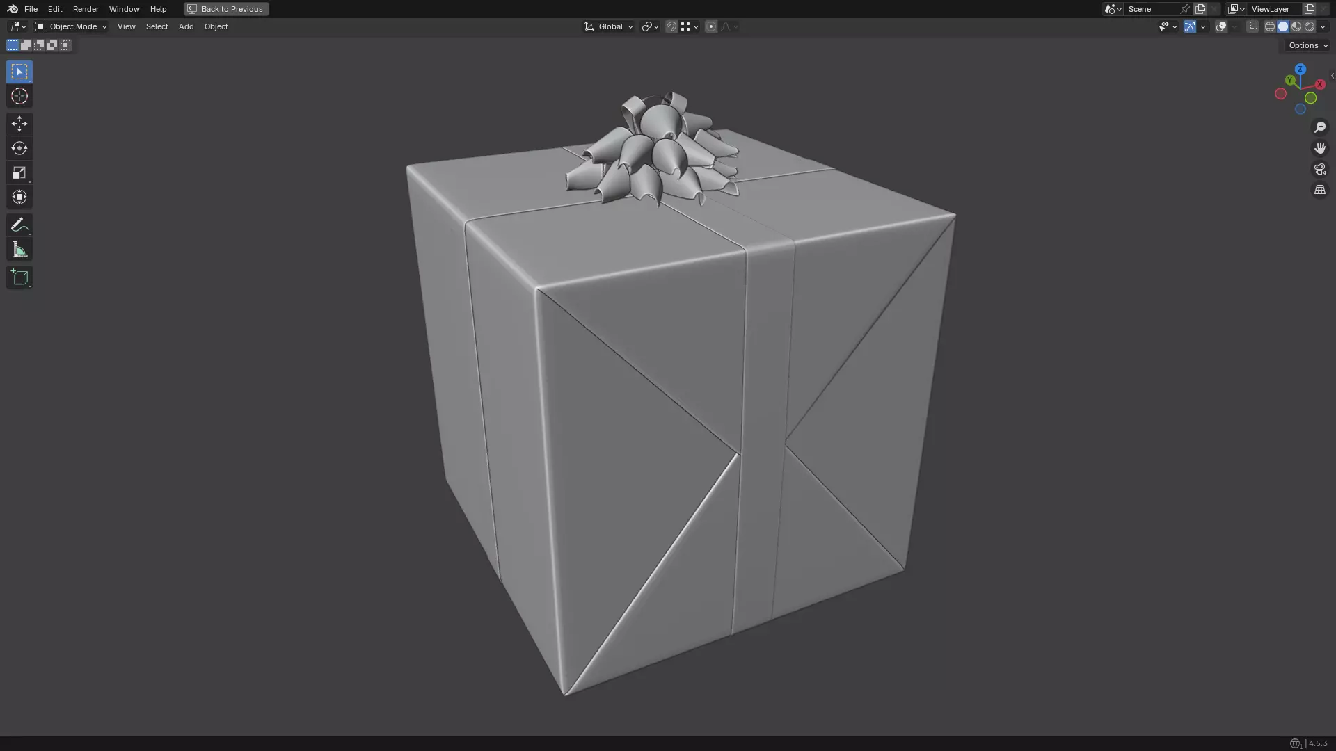 Christmas Present PBR White 01 3D model_17