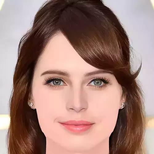 Felicity Jones Head - No Hair - Low poly head for game