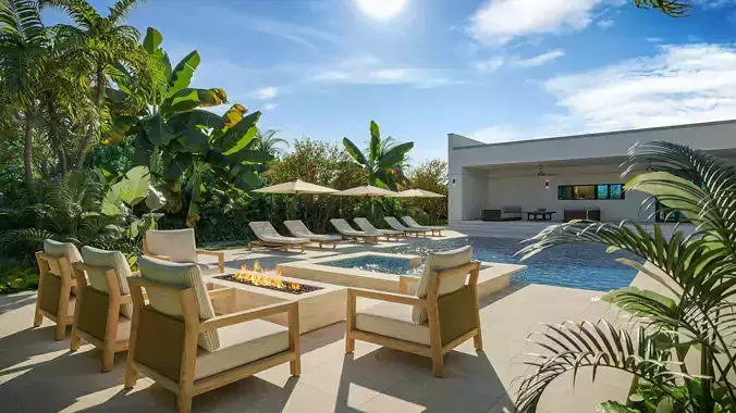 Tropical Exterior Scene Bahamas 3D model 5