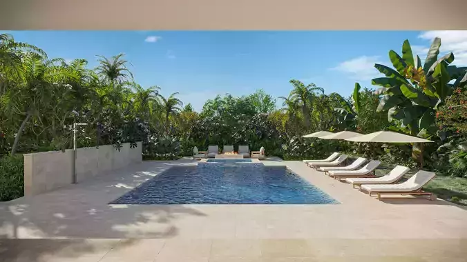 Tropical Exterior Scene Bahamas 3D model 3
