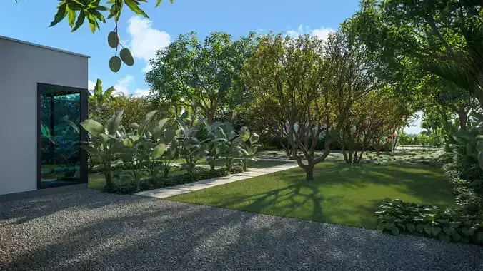Tropical Exterior Scene Bahamas 3D model 6