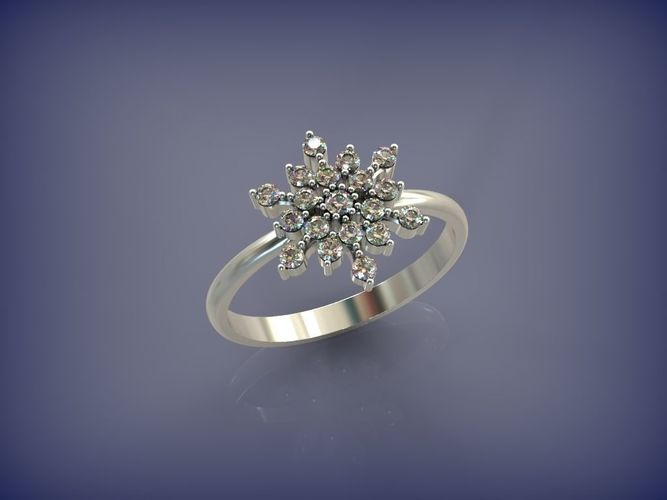 Snowflake Ring 01 3D print model