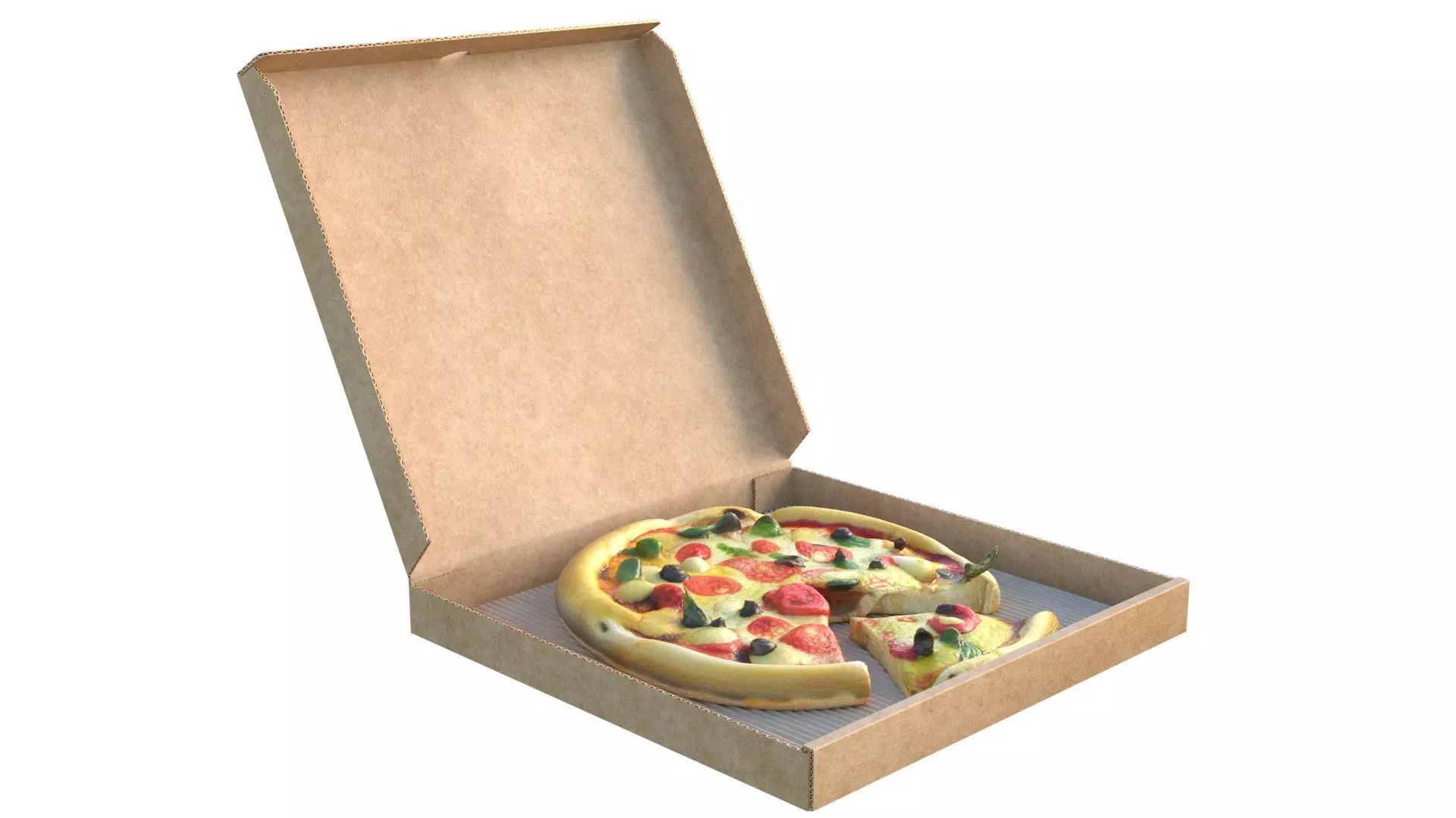 Pizza box 9 Low-poly 3D model_0