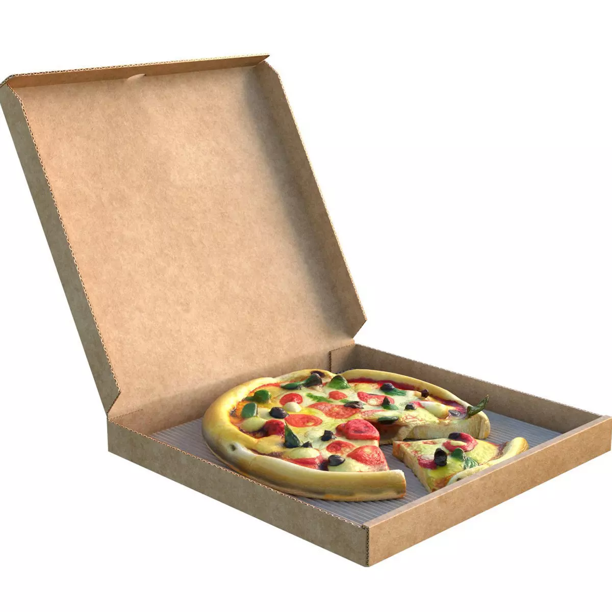 Pizza box 9 Low-poly 3D model_5