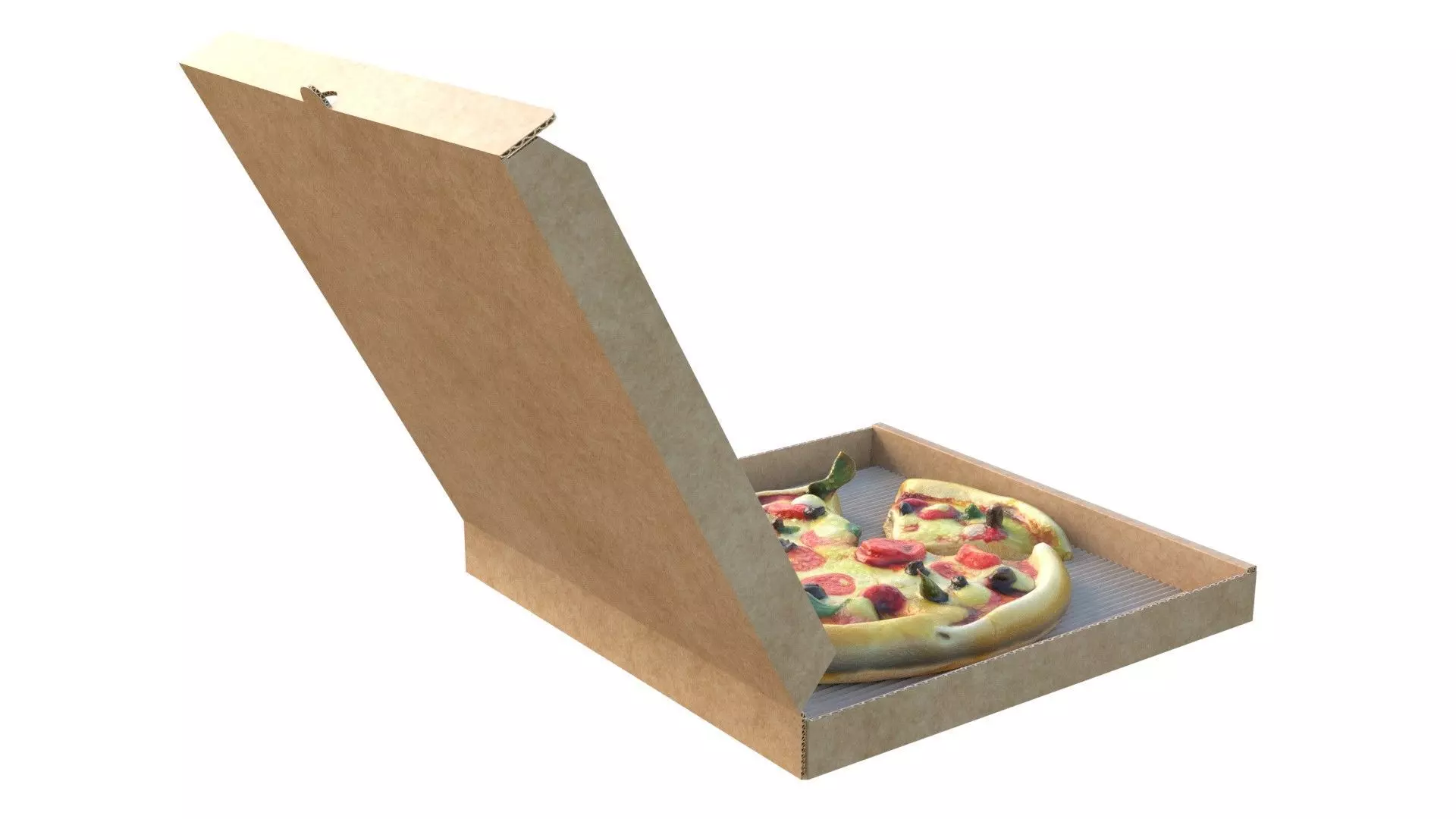 Pizza box 9 Low-poly 3D model_3