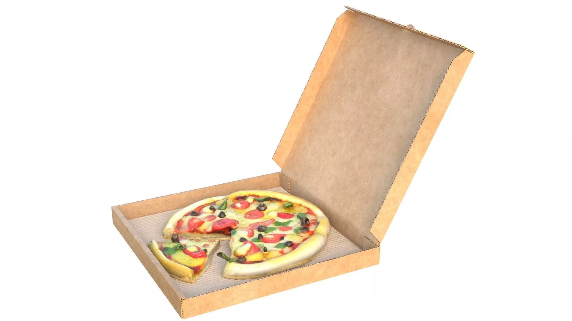 Pizza box 9 Low-poly 3D model_1