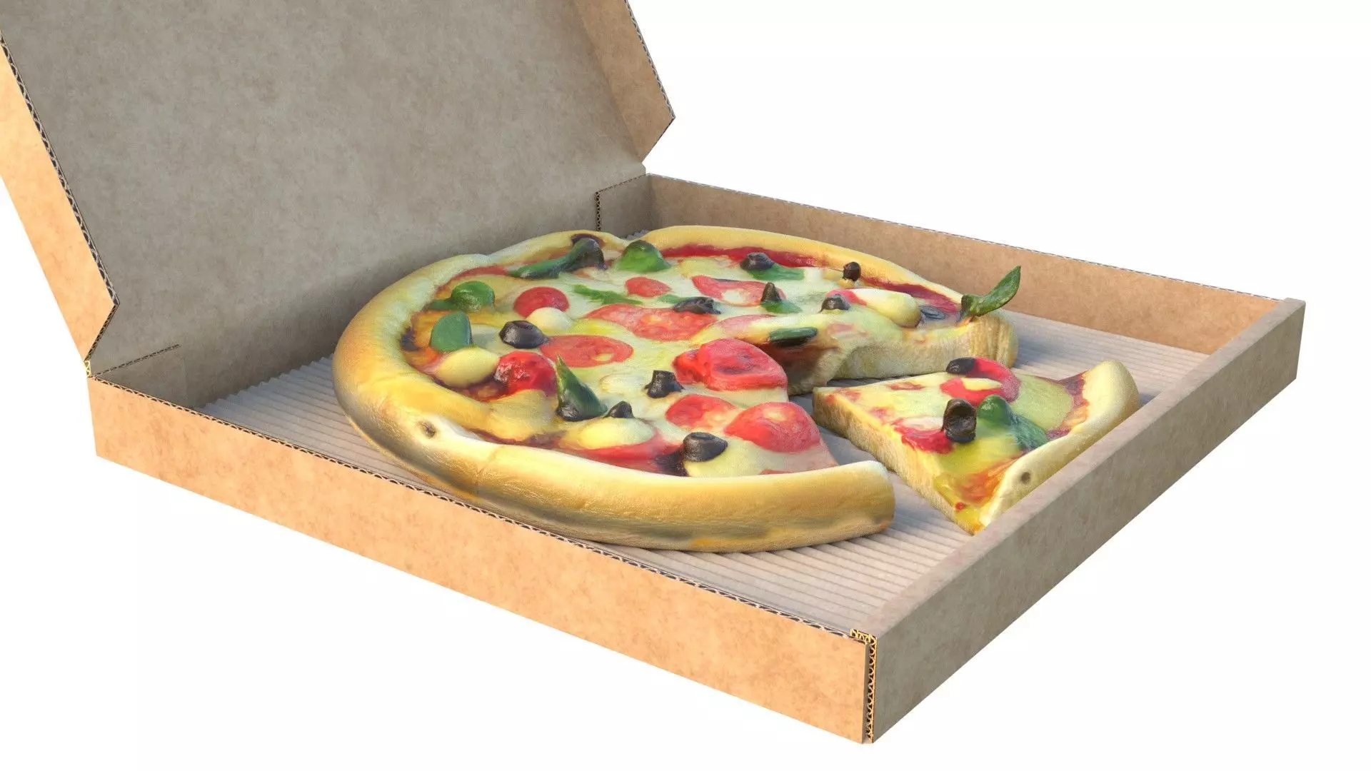 Pizza box 9 Low-poly 3D model_4