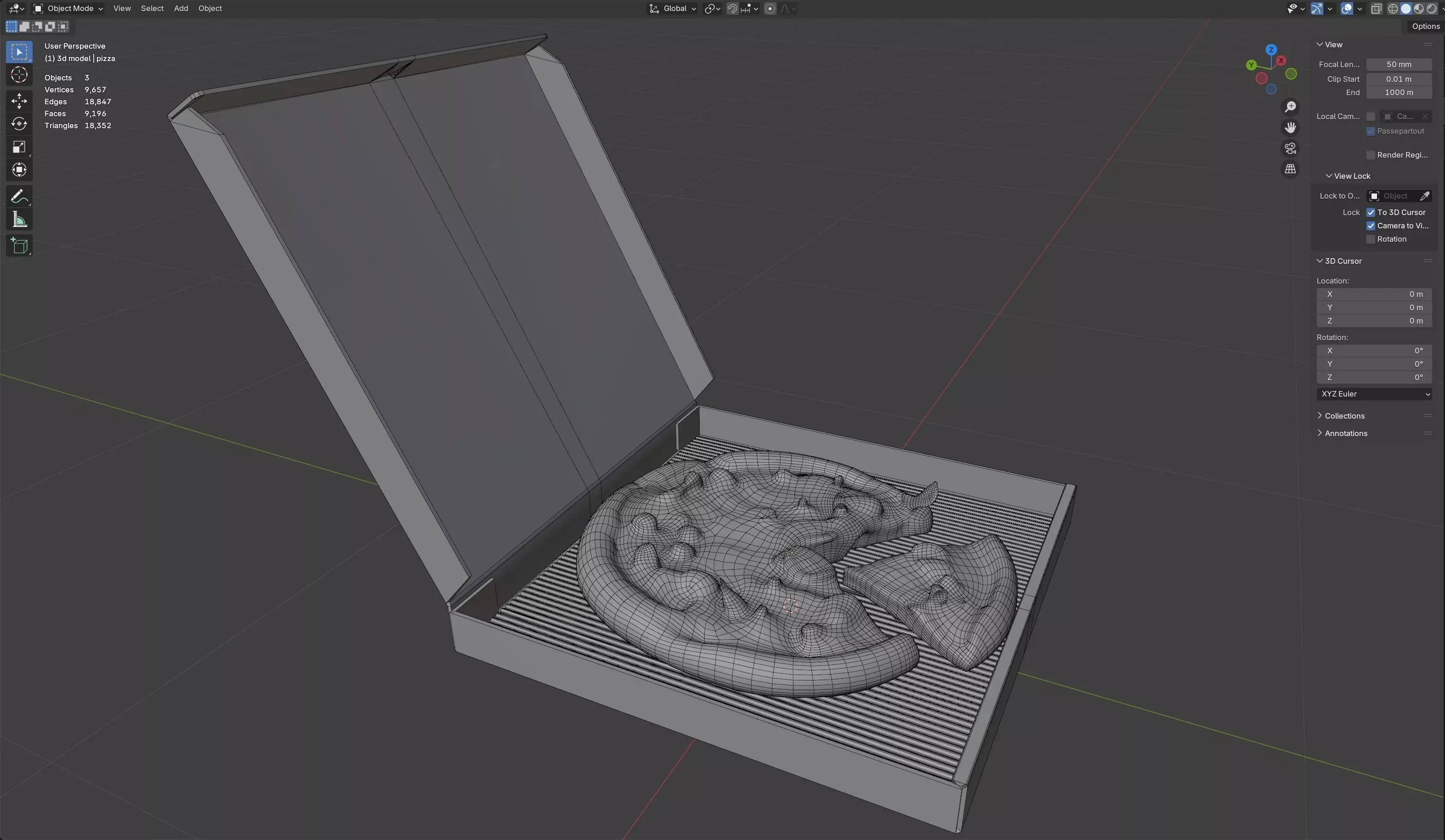 Pizza box 9 Low-poly 3D model_7