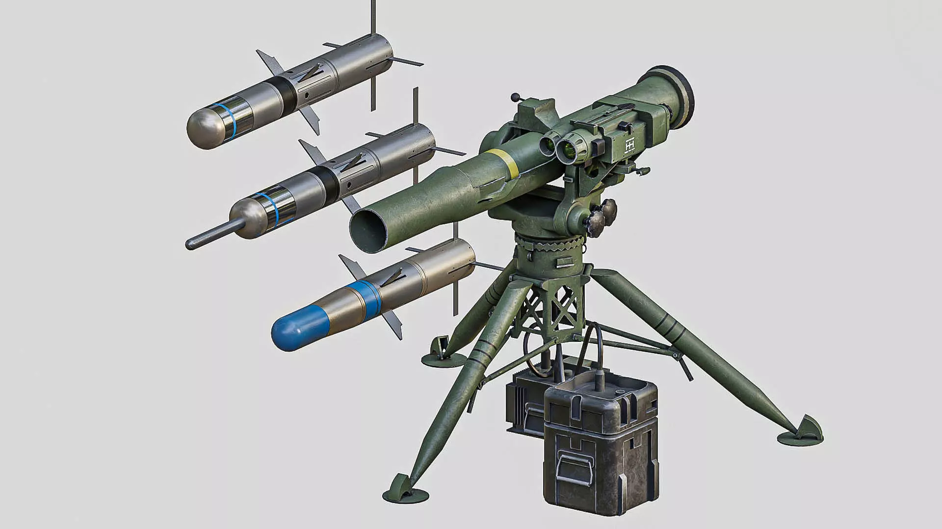 BGM 71 Tow launcher Low-poly 3D model