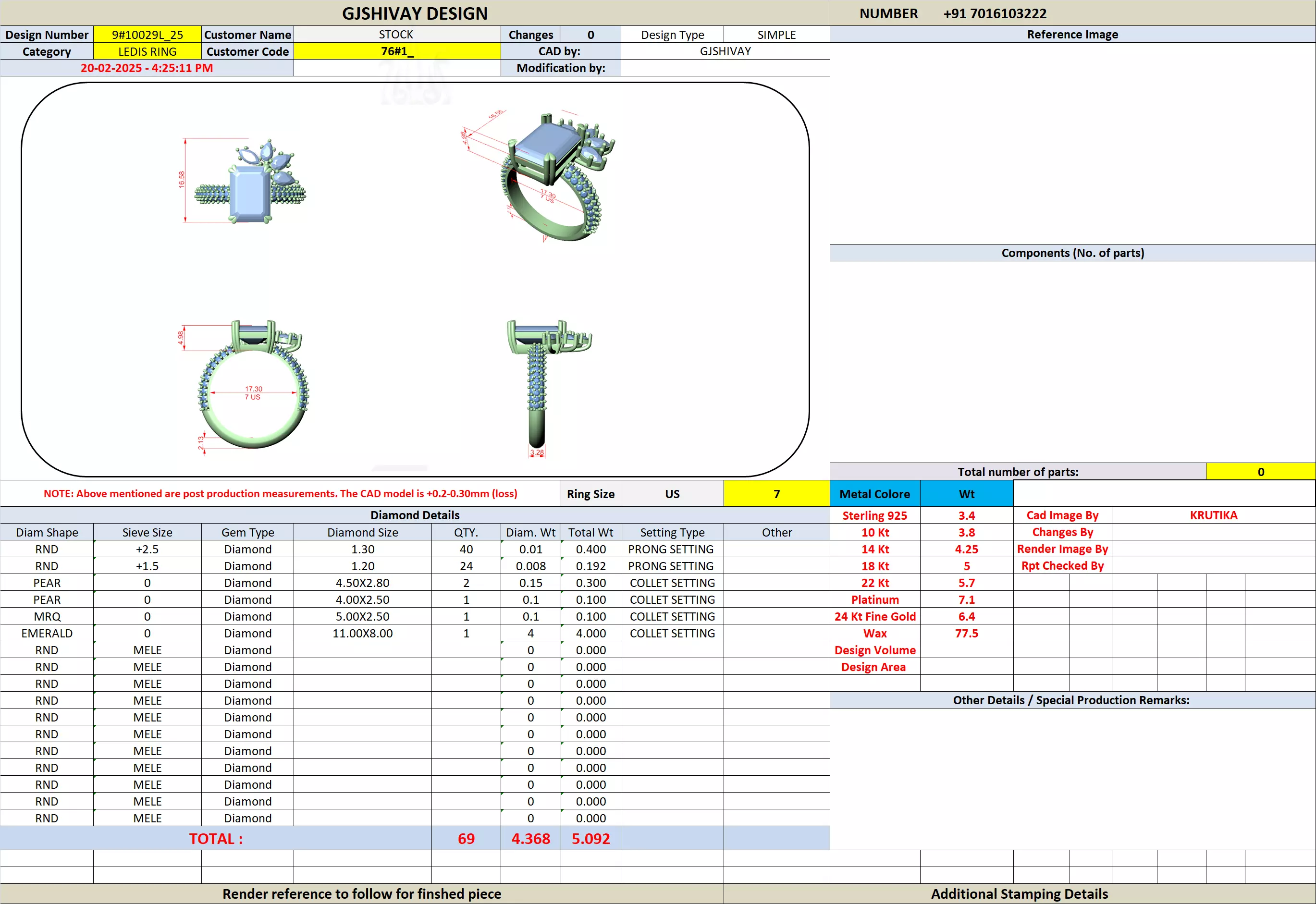 Emerald Diamond Solitaire Ring 3D print model_7