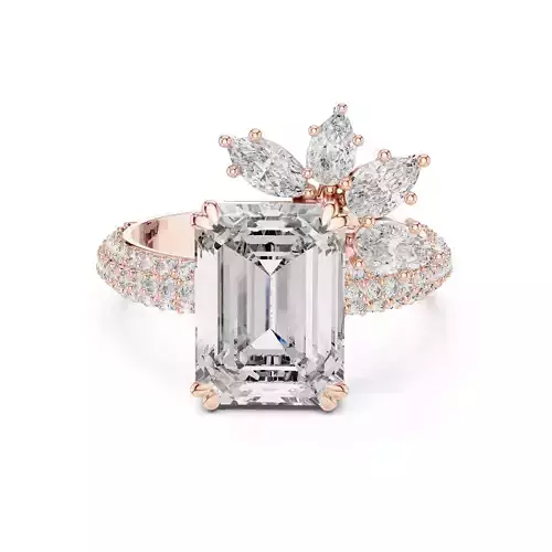 Emerald Diamond Solitaire Ring